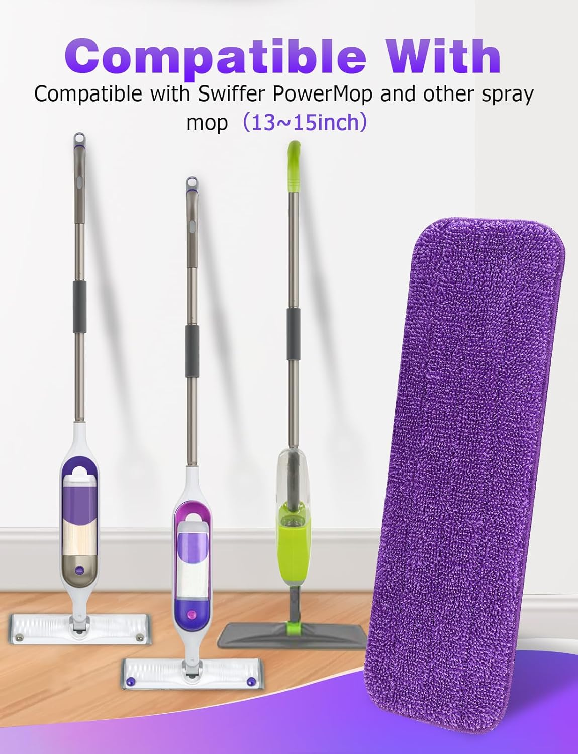 6-Pack Purple Reusable Swiffer Mop Pads