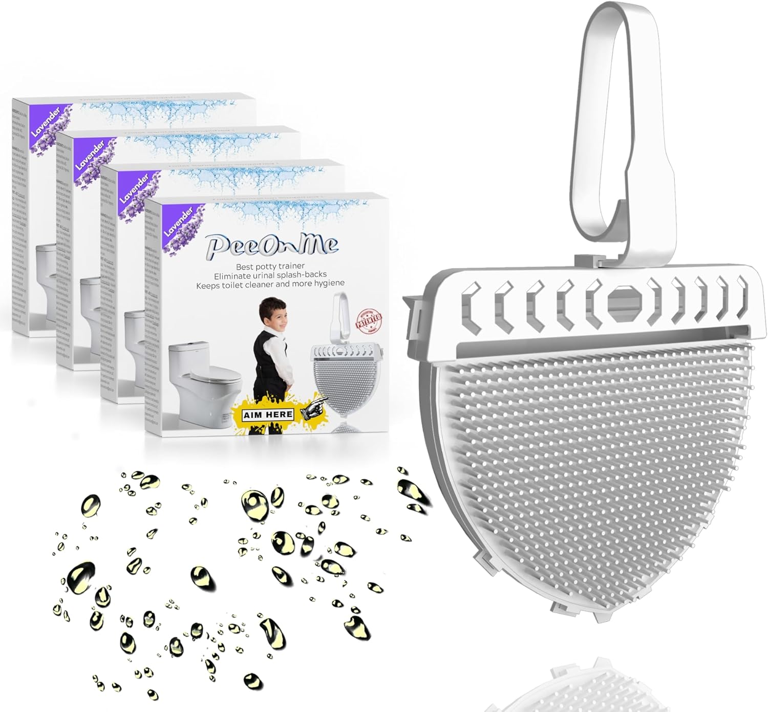 PeeOnMe Toilet Splash Guard Deodorizer Lavender Scent 4 Pack