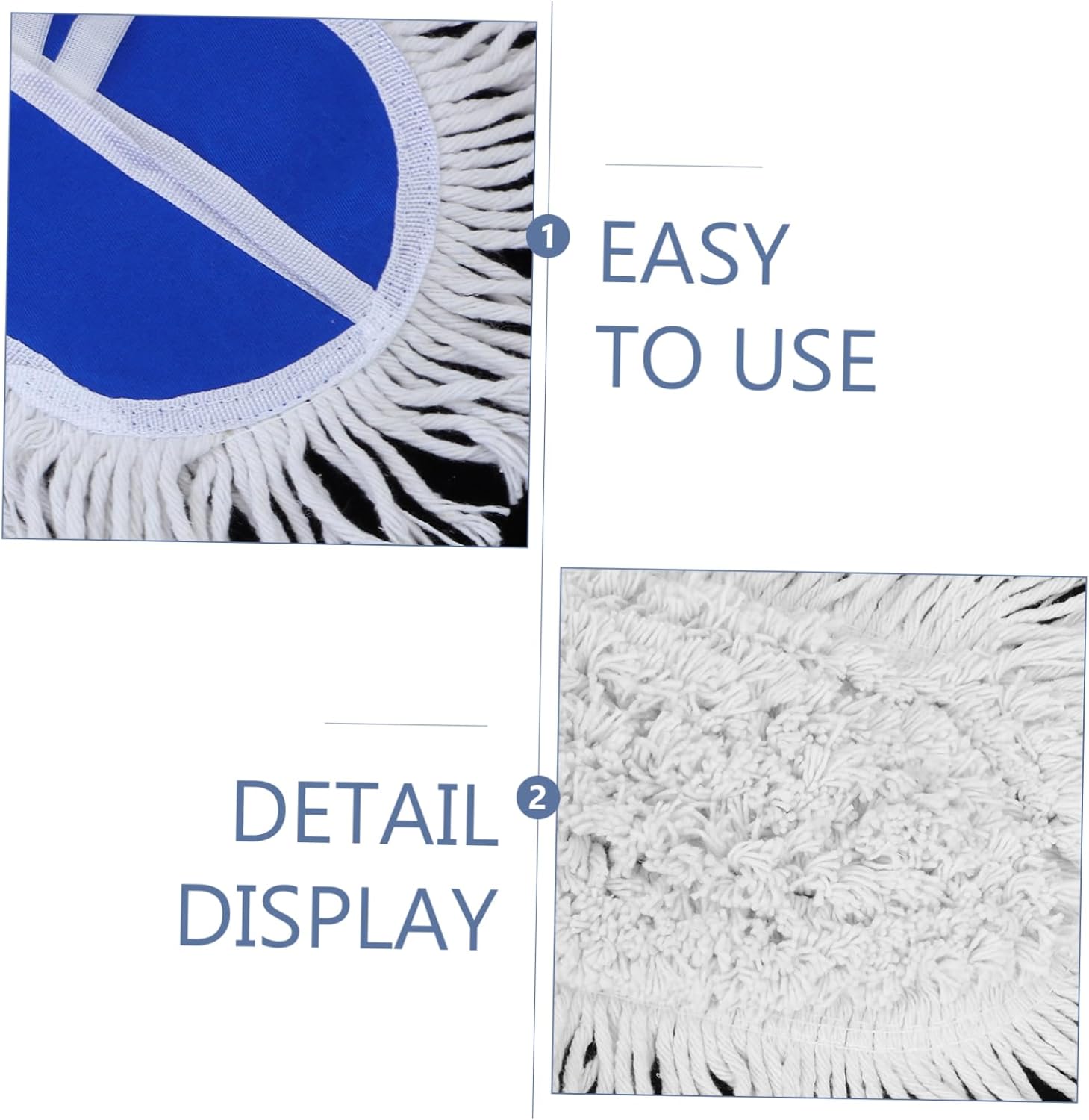 2pcs Dust Mop Head with Blue White Threads