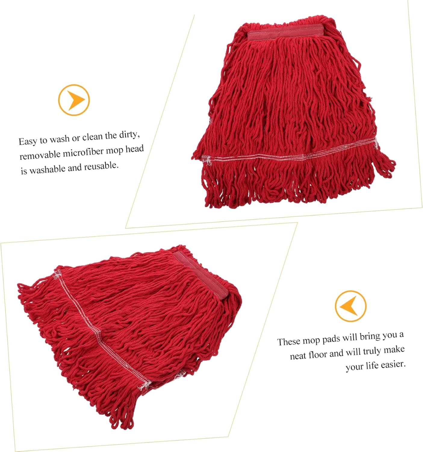 PACKOVE Cotton Yarn Mop Head Replacement Reusable No Lint
