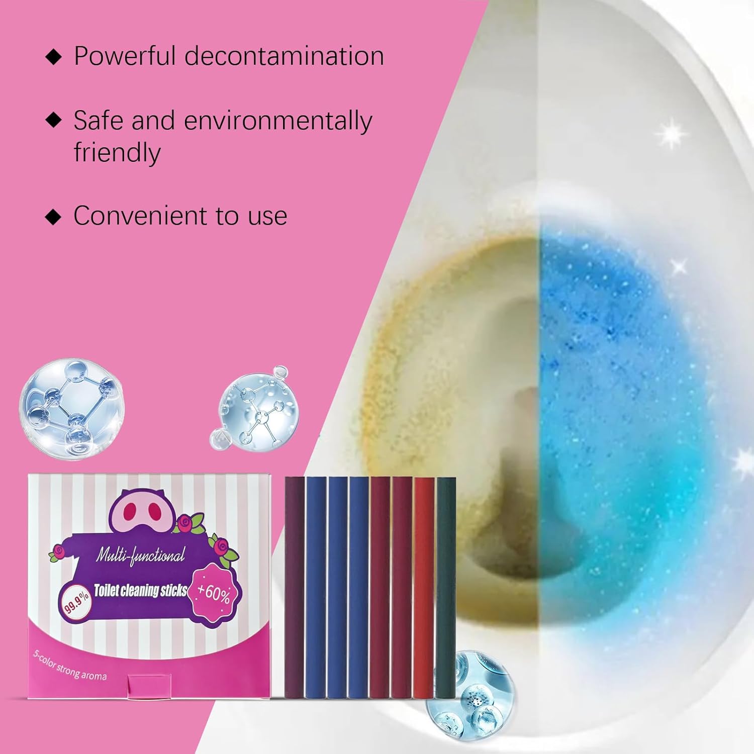 Winblot Multi-Functional Toilet Cleaning Sticks 5 Colors