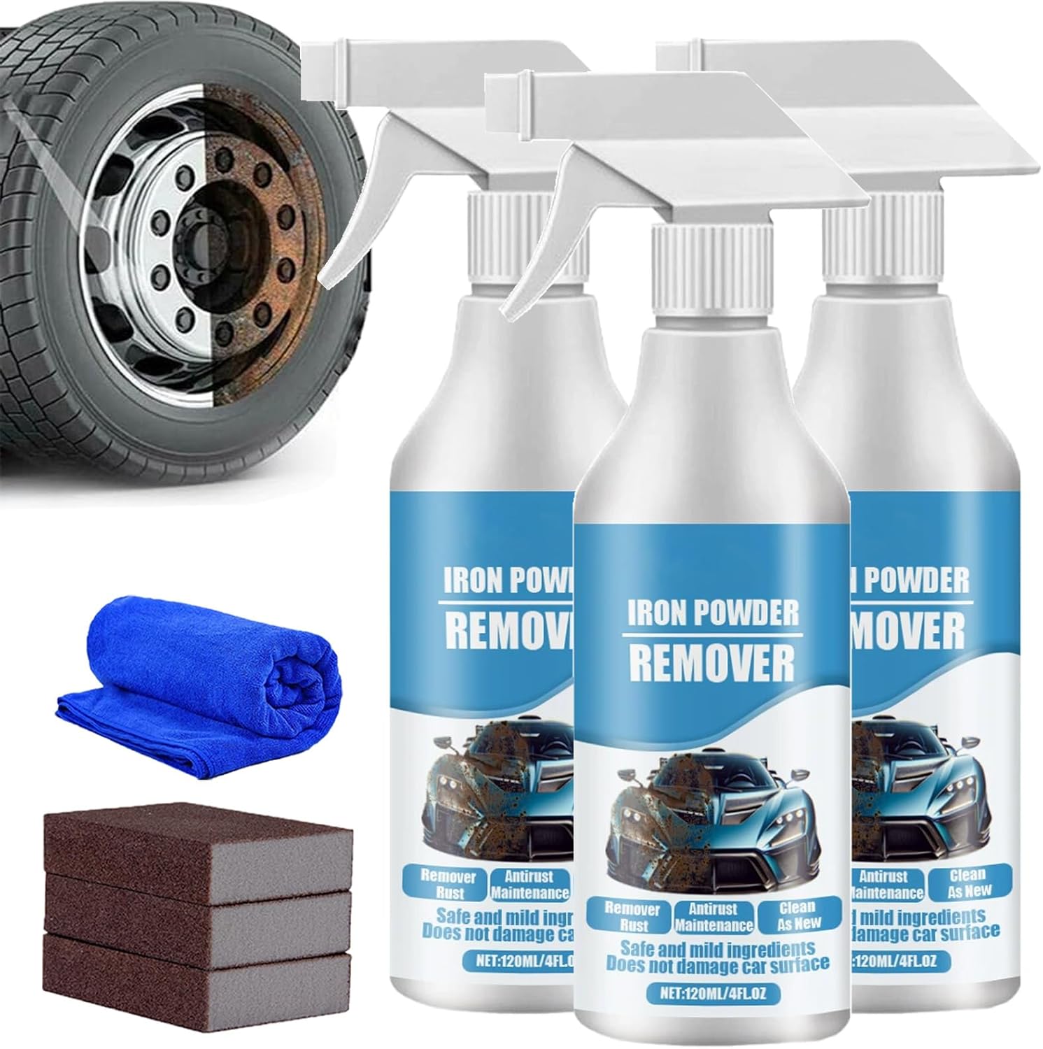 Guhfkpa Car Rust Iron Particle Remover Spray