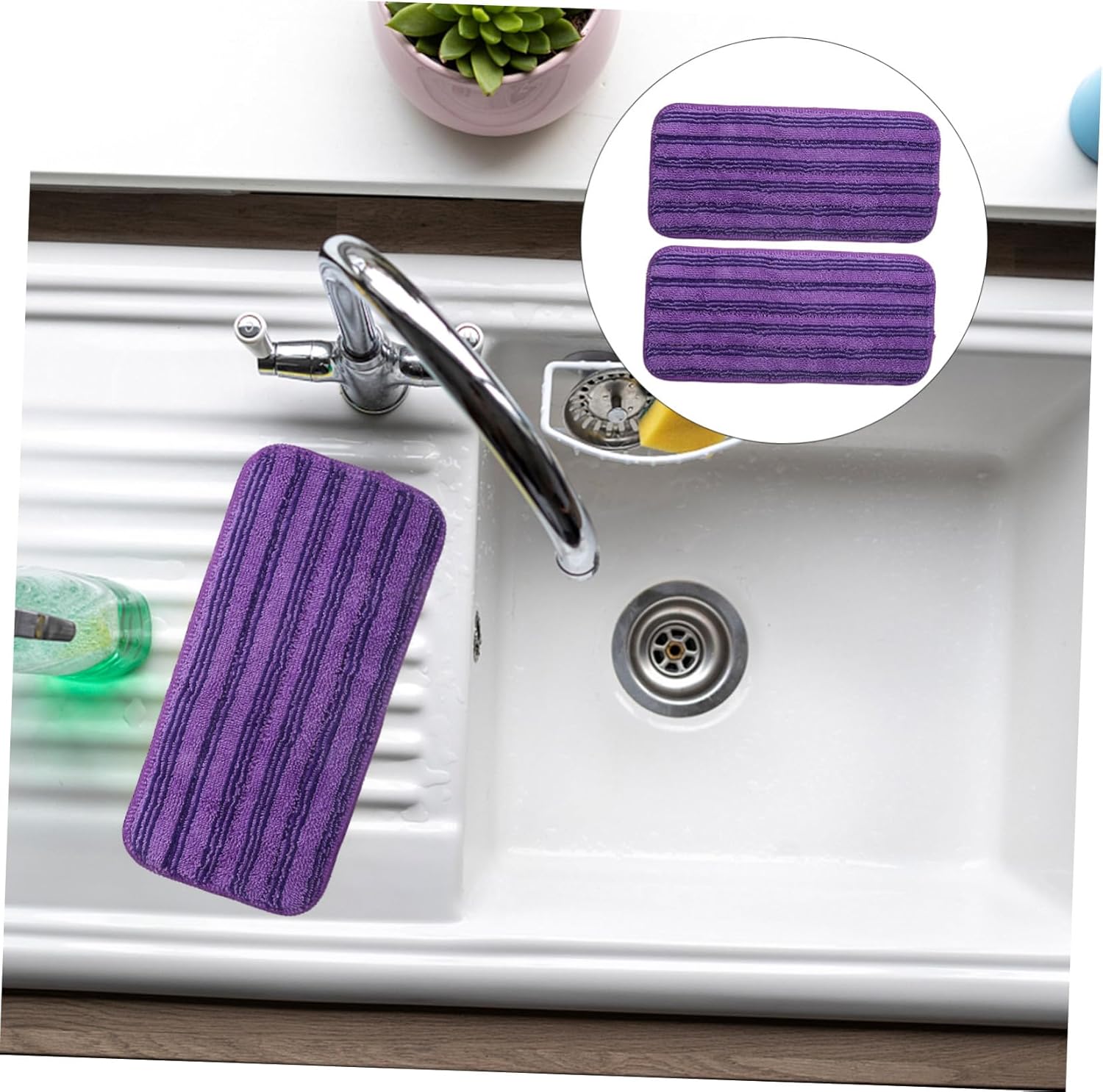 Minkissy 2 Pack Reusable Mop Pads for Efficient Cleaning