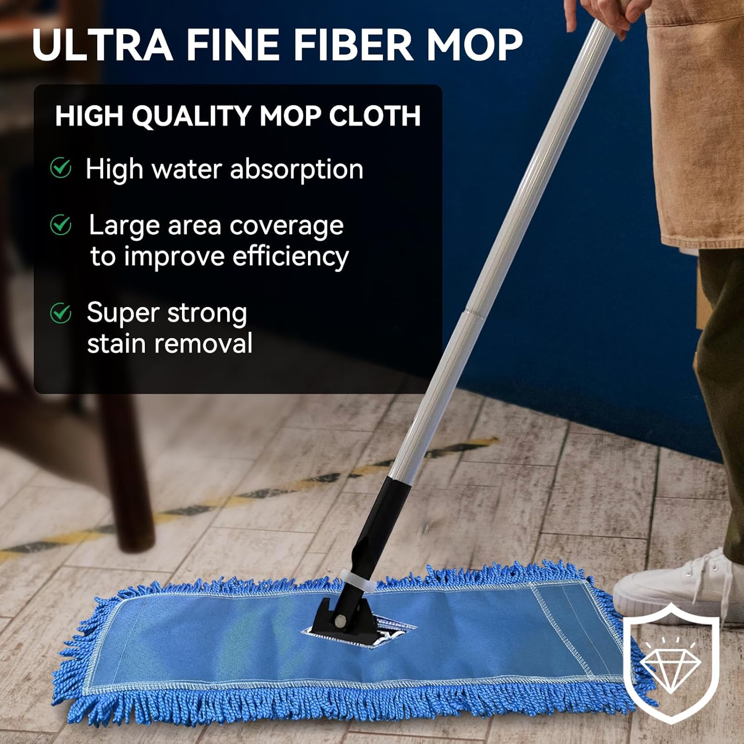 BeiLan 36 Inch Dust Mop Head Replacement - 6 Pack Blue