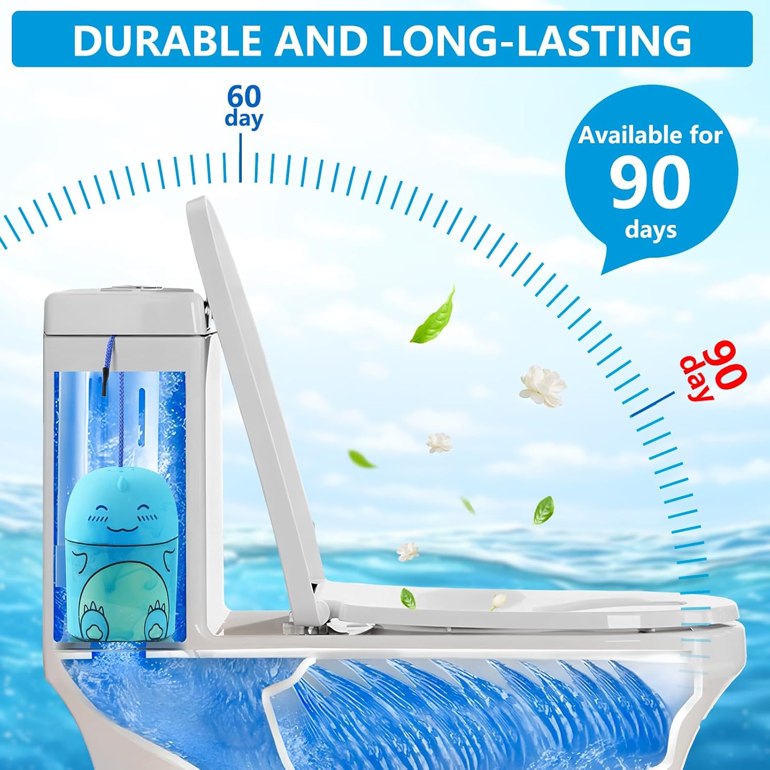Rilafuvu Dinosaur Toilet Bowl Cleaner Bottle with Ocean Scent 1