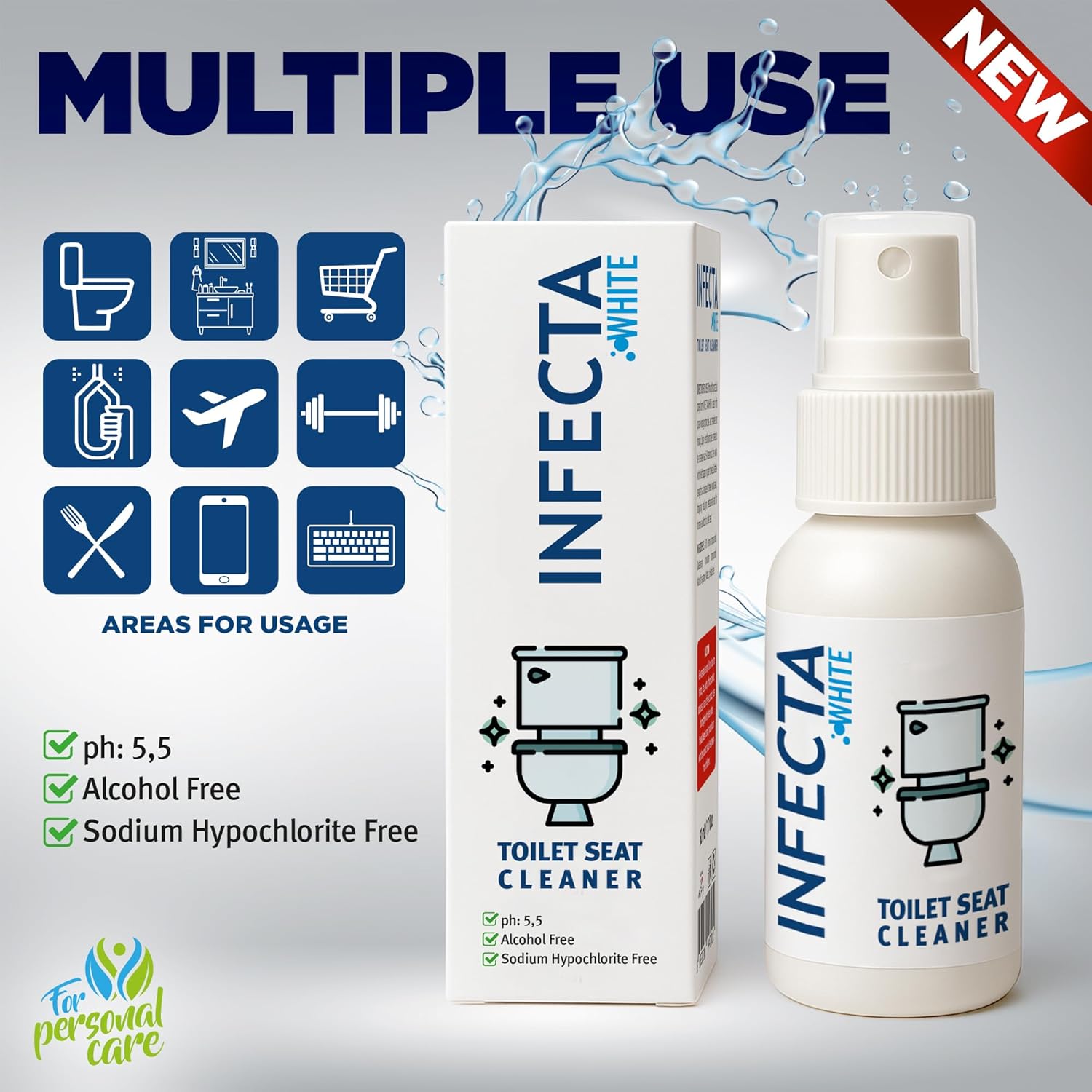 INFECTA White Toilet Cleaning Spray 50ml Travel Size