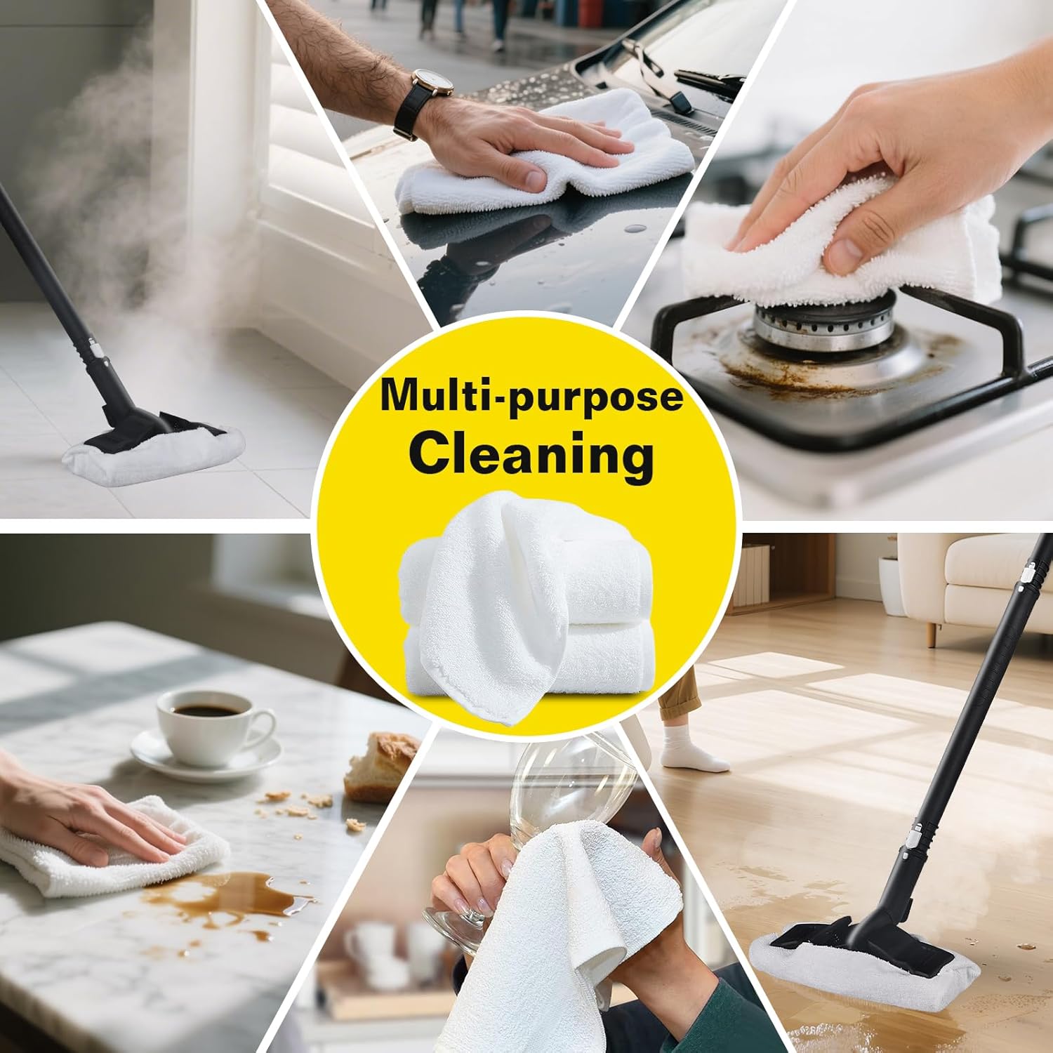 TVD Microfiber Mop Cloths - 2 Pack for SW608 Steam Mop