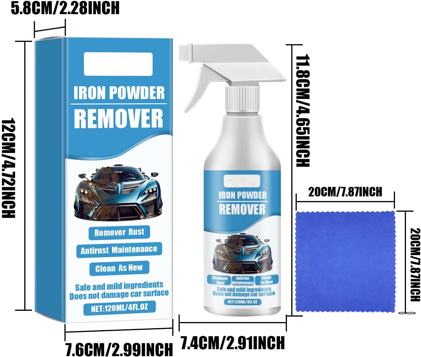 Car Rust Remover Spray for Metal Surfaces 1
