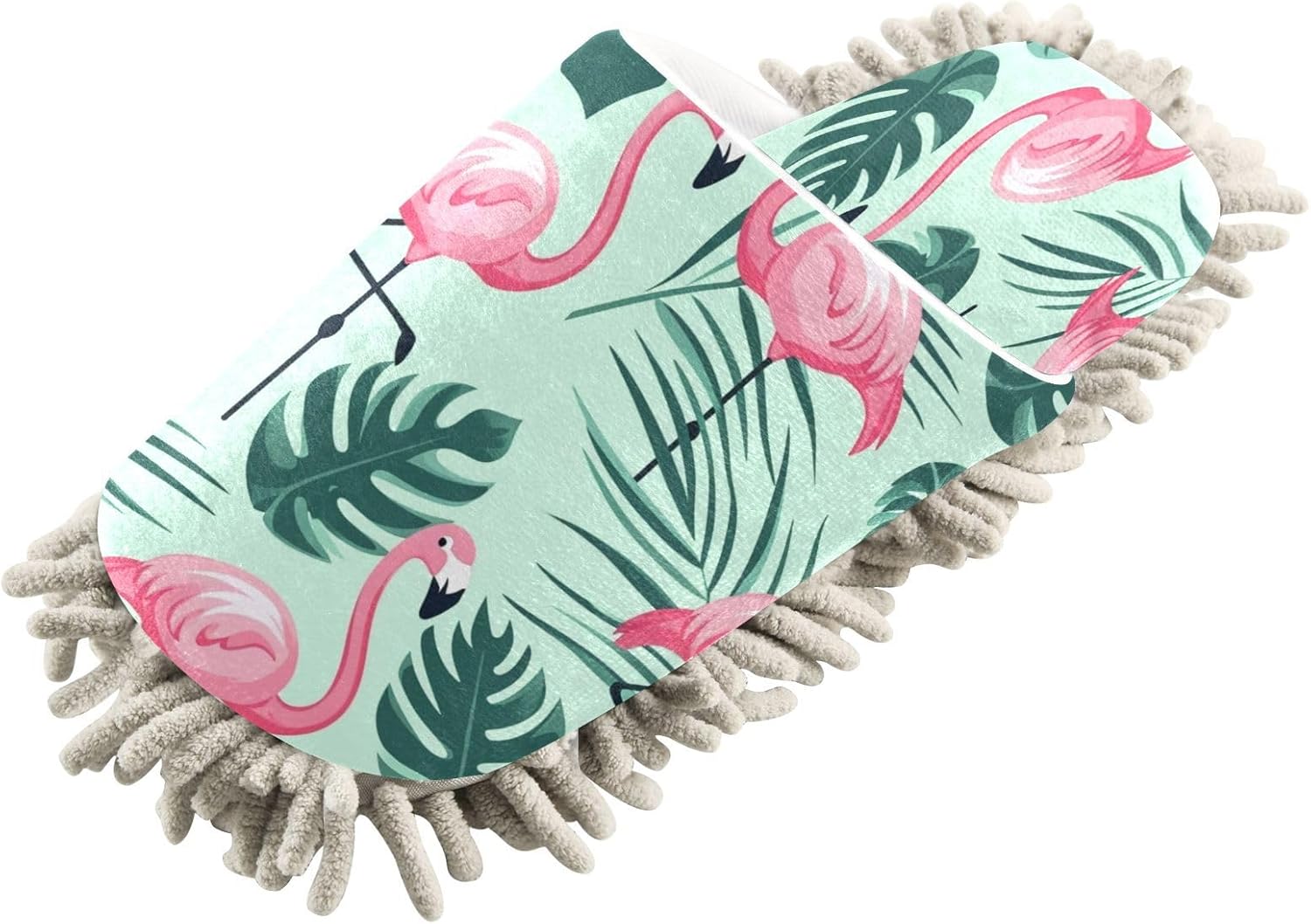 Bulletgxll Pink Flamingo Mop Slippers Washable