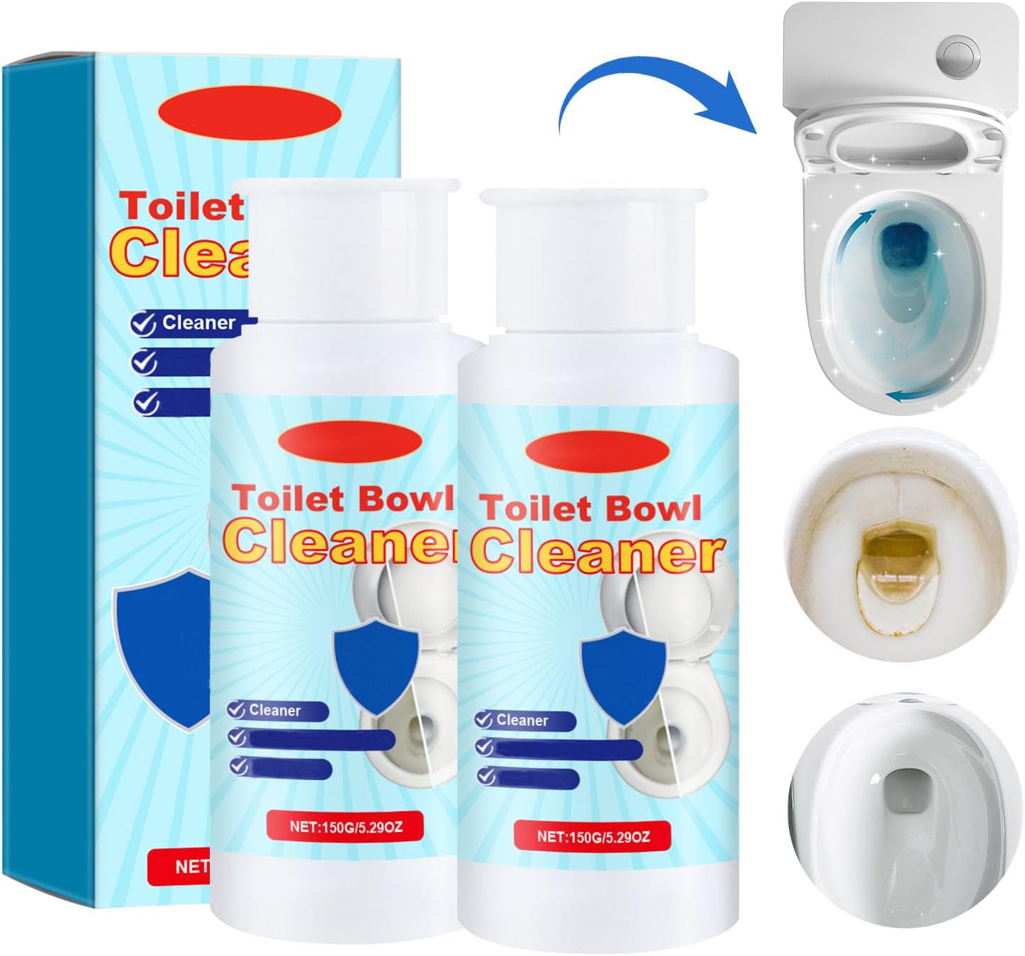 Rednow Splash Foam Toilet Cleaner 2pcs 1