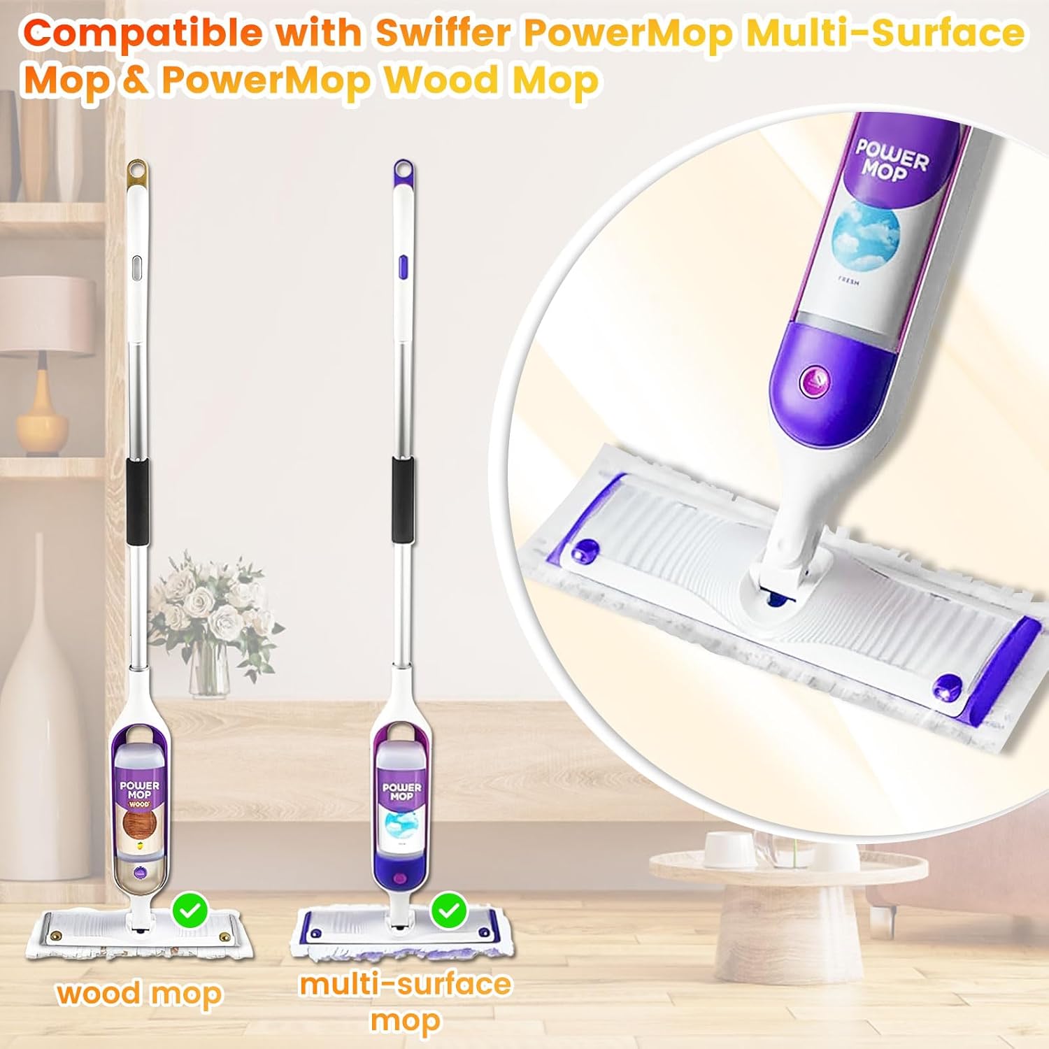 15 Count Swiffer PowerMop Refill Pads for Multi-Surface Cleaning