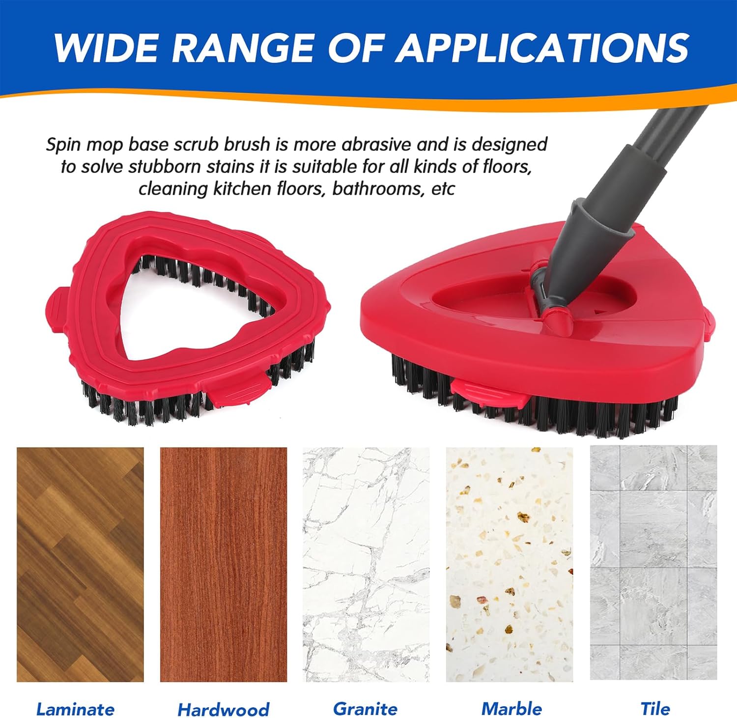 O Ceda EasyWring 1-Tank Scrub Brush Head Replacement - 2 Pack Hard Bristle