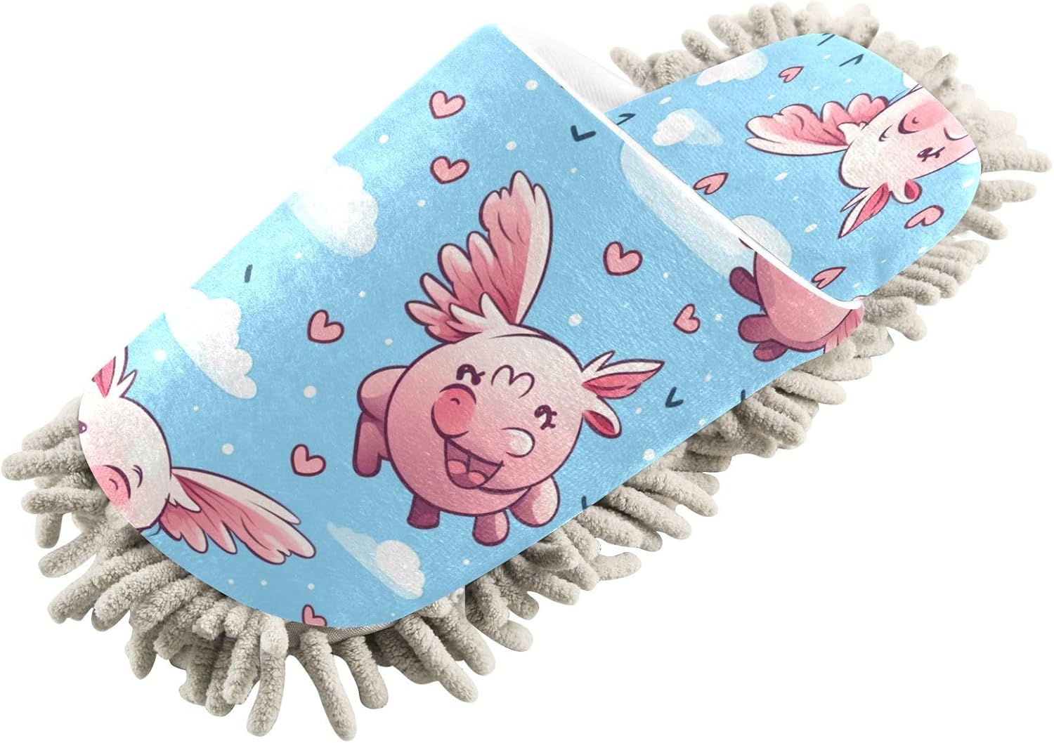 Bulletgxll Cute Pig Microfiber Cleaning Slippers for Men Women