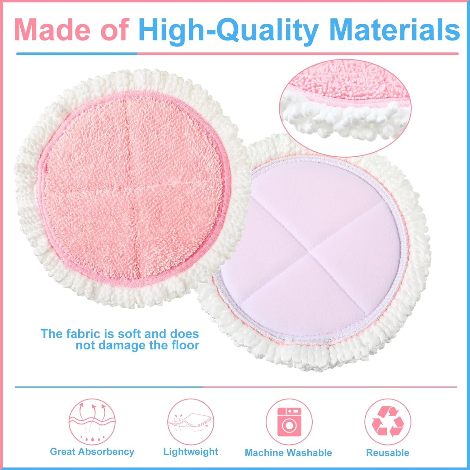 Irenare 20 Pack Electric Mop Pads 728 Inch Reusable