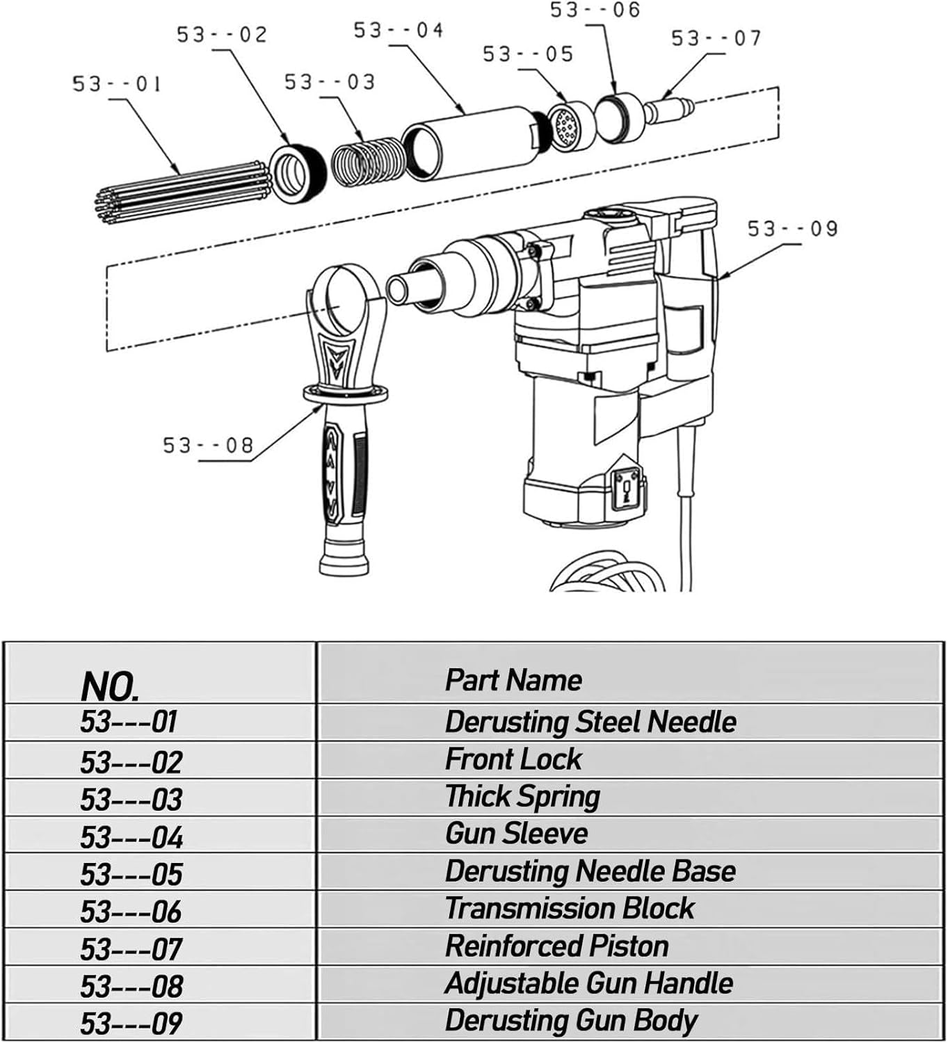 1100W Electric Needle Scaler for Rust and Slag Removal