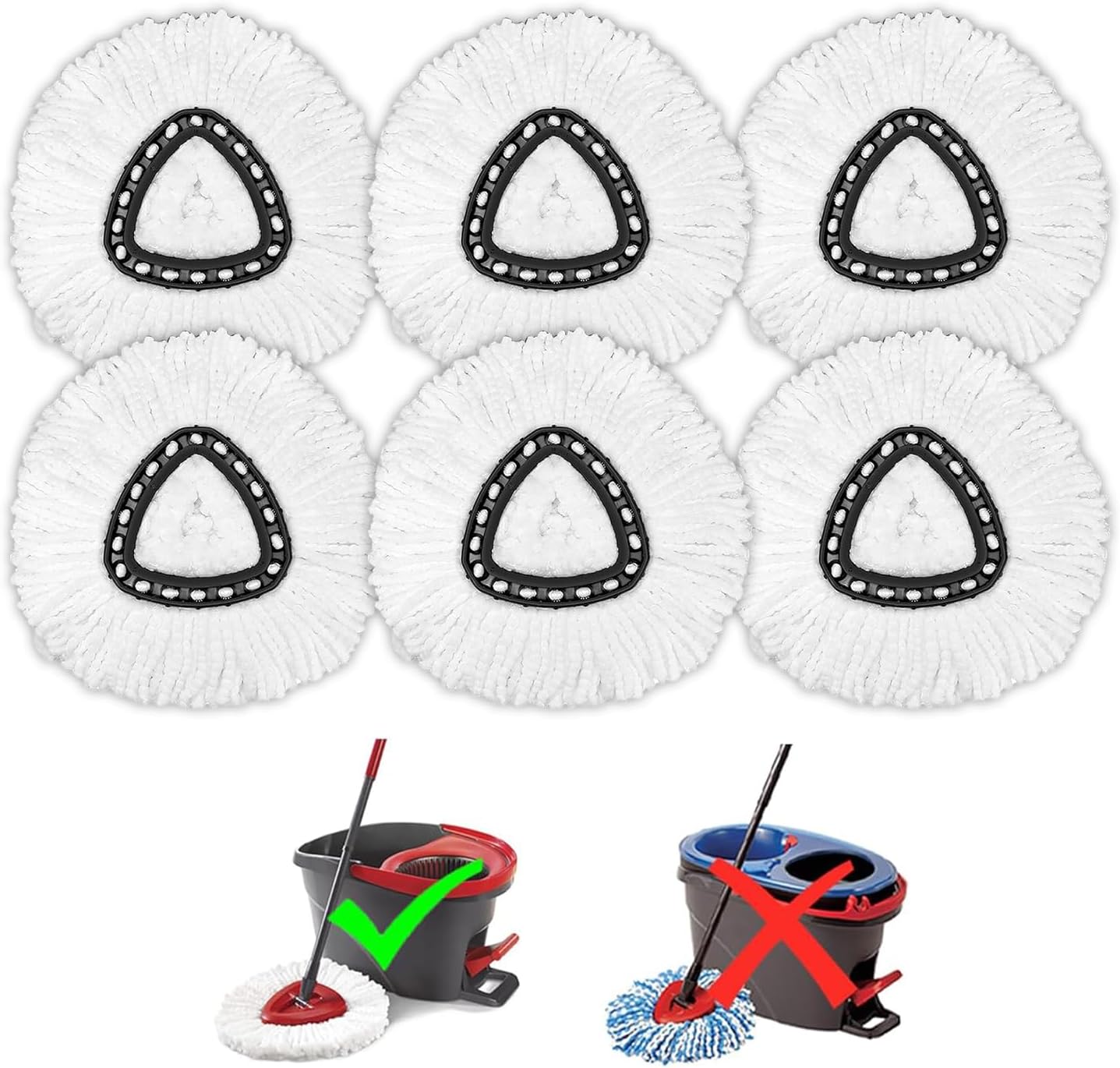 Dovcleing Mop Heads Replacement 6Pack for O Cedar Easy Wring Spin Mop