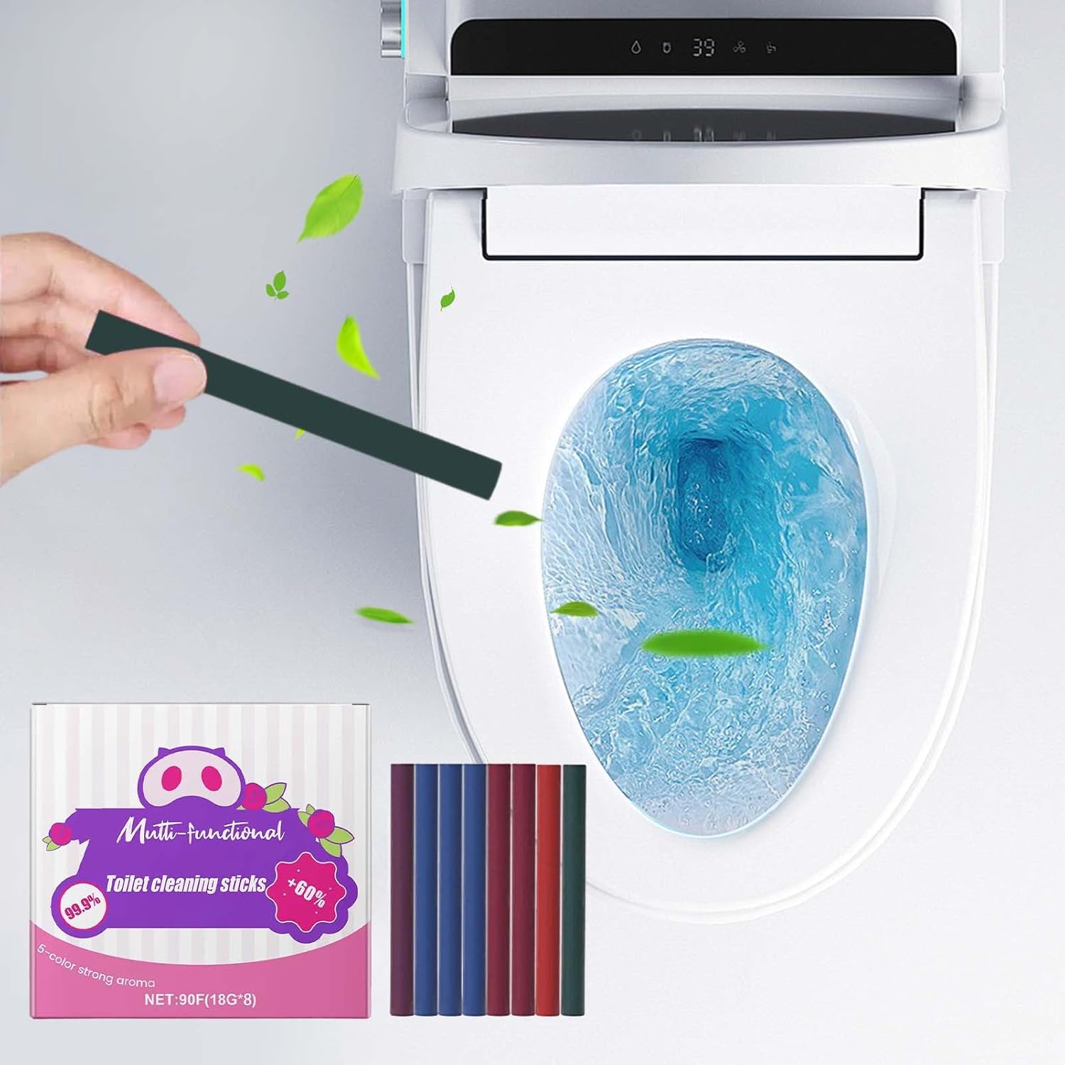 Multi-functional Toilet Cleaning Stick with Fresh Scent 1