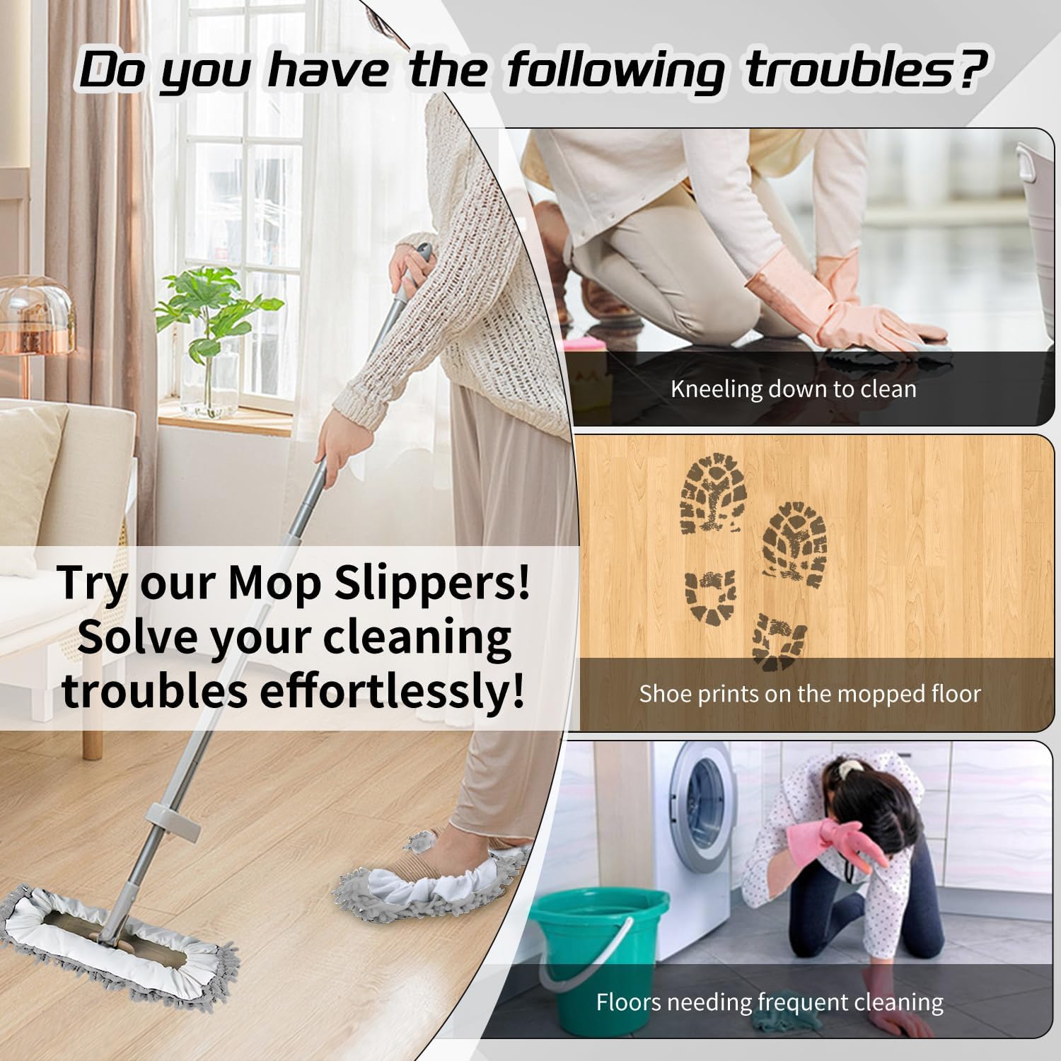 EKIORI Mop Slippers Socks for Walk Clean
