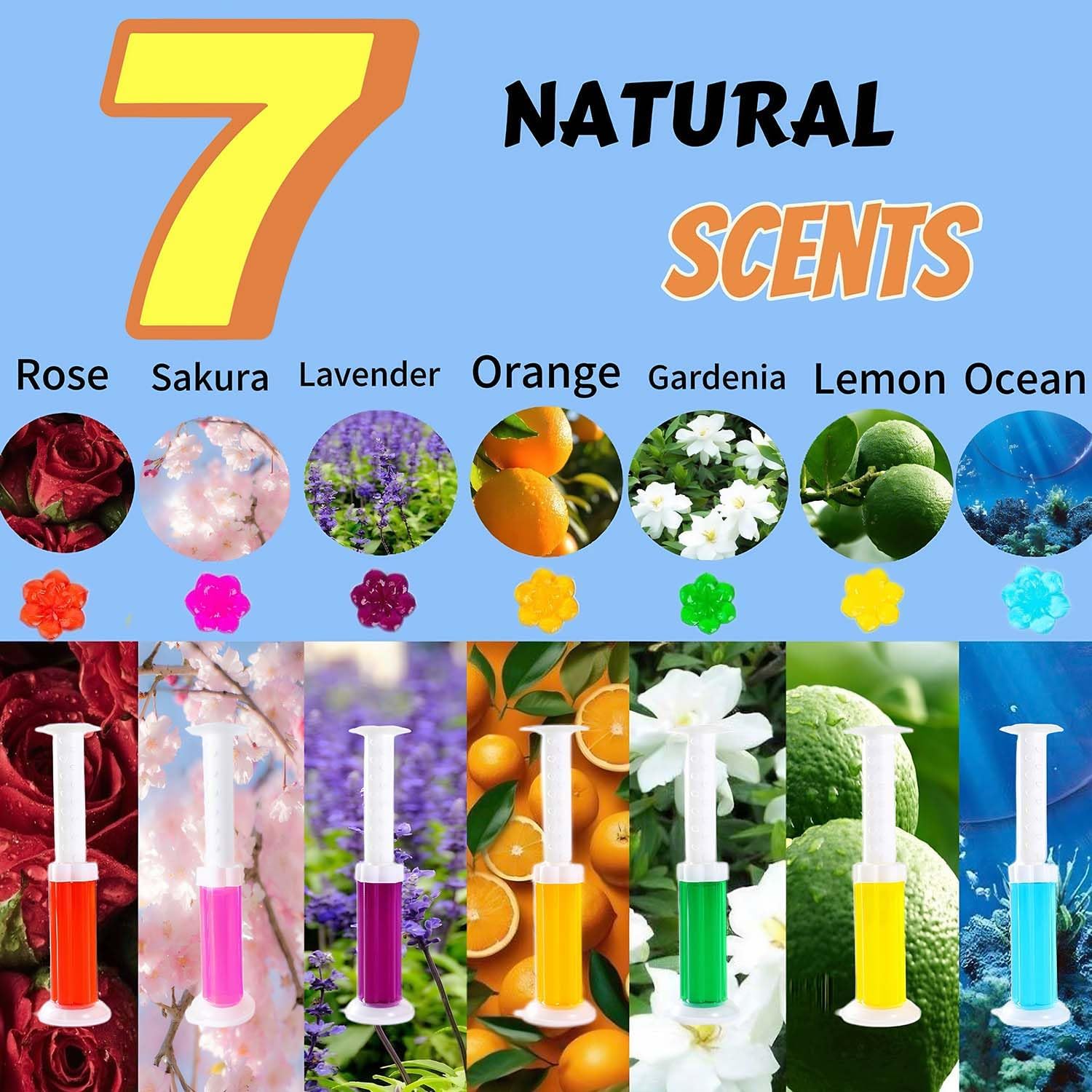 Toilet Gel Stamp with 7 Scent Options