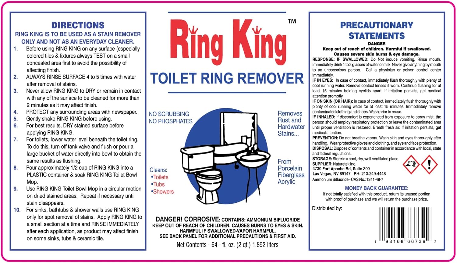 Ring King Toilet Bowl Cleaner Liquid 64oz