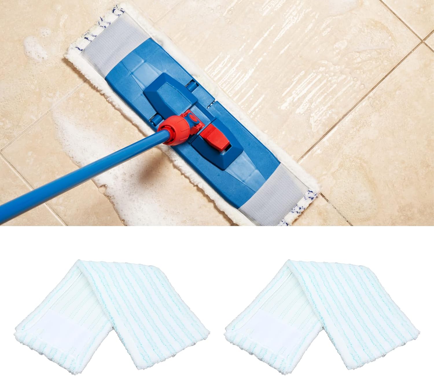2Pcs Reusable Cotton Mop Head for Leifheit