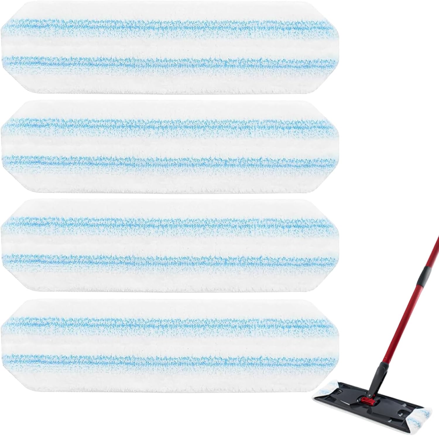 MengTiger 4-Pack Replacement Mop Pads for O-Cedar H2Pro Vileda