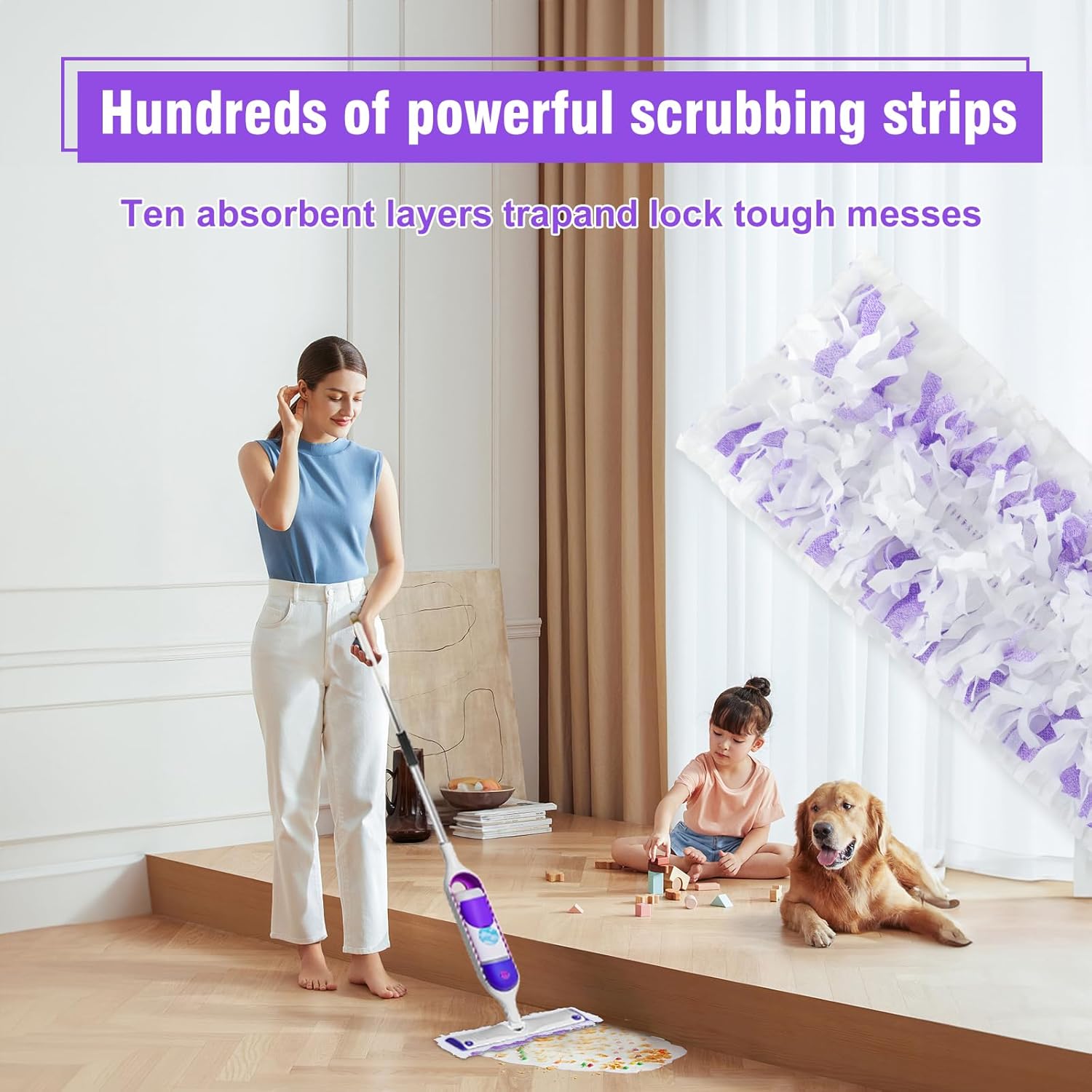 60 Count Swiffer Power Mop Refill Pads - Multi-Surface Cleaning