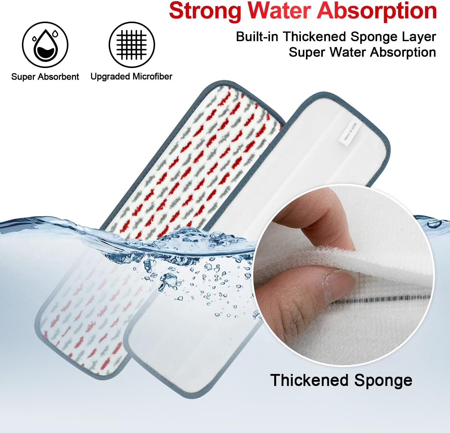 4 Pack Reusable Swiffer Power Mop Pads - Thicker Microfiber
