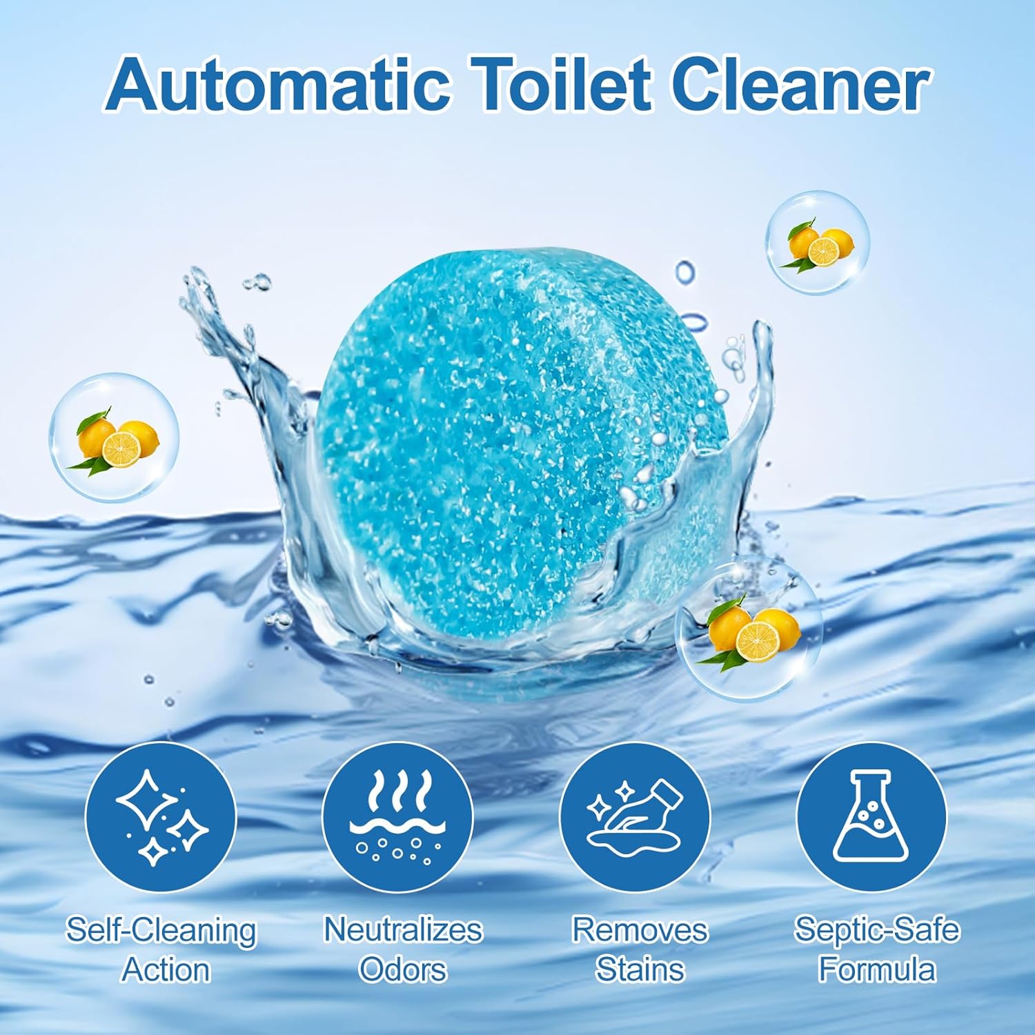 PUGAIQI Toilet Bowl Tablets 50 Count Blue Fresh Scent 1