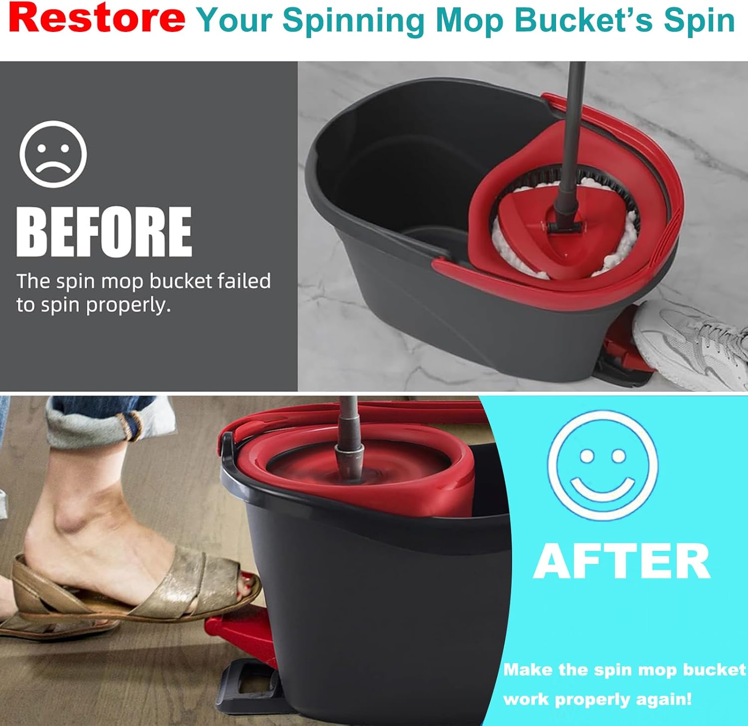 FXHDC-M Spin Mop Gear Replacement Kit 2-Pack