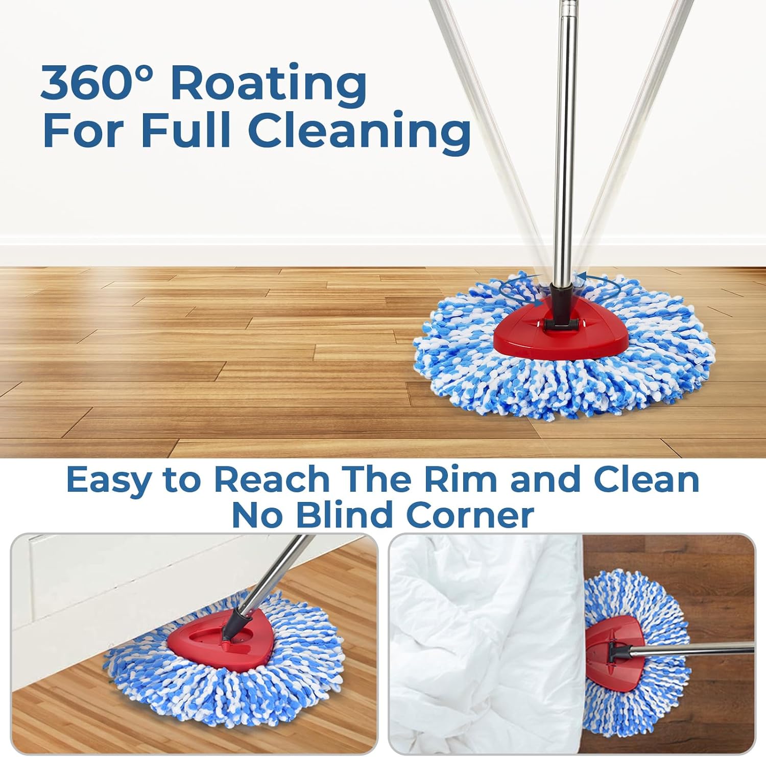 Matthew Cleaning 6Pack Blue Microfiber Spin Mop Refills