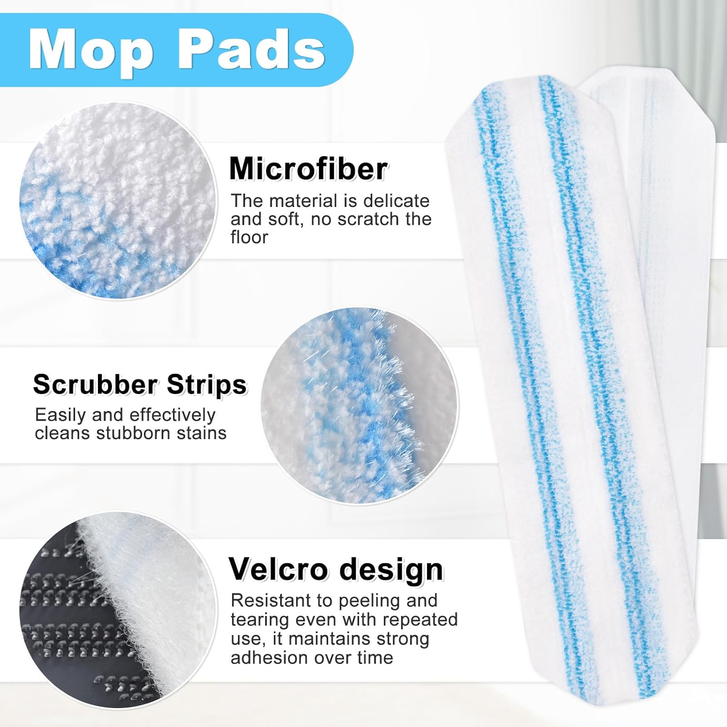 DLAIMI Mop Replacement Pads Handle Set