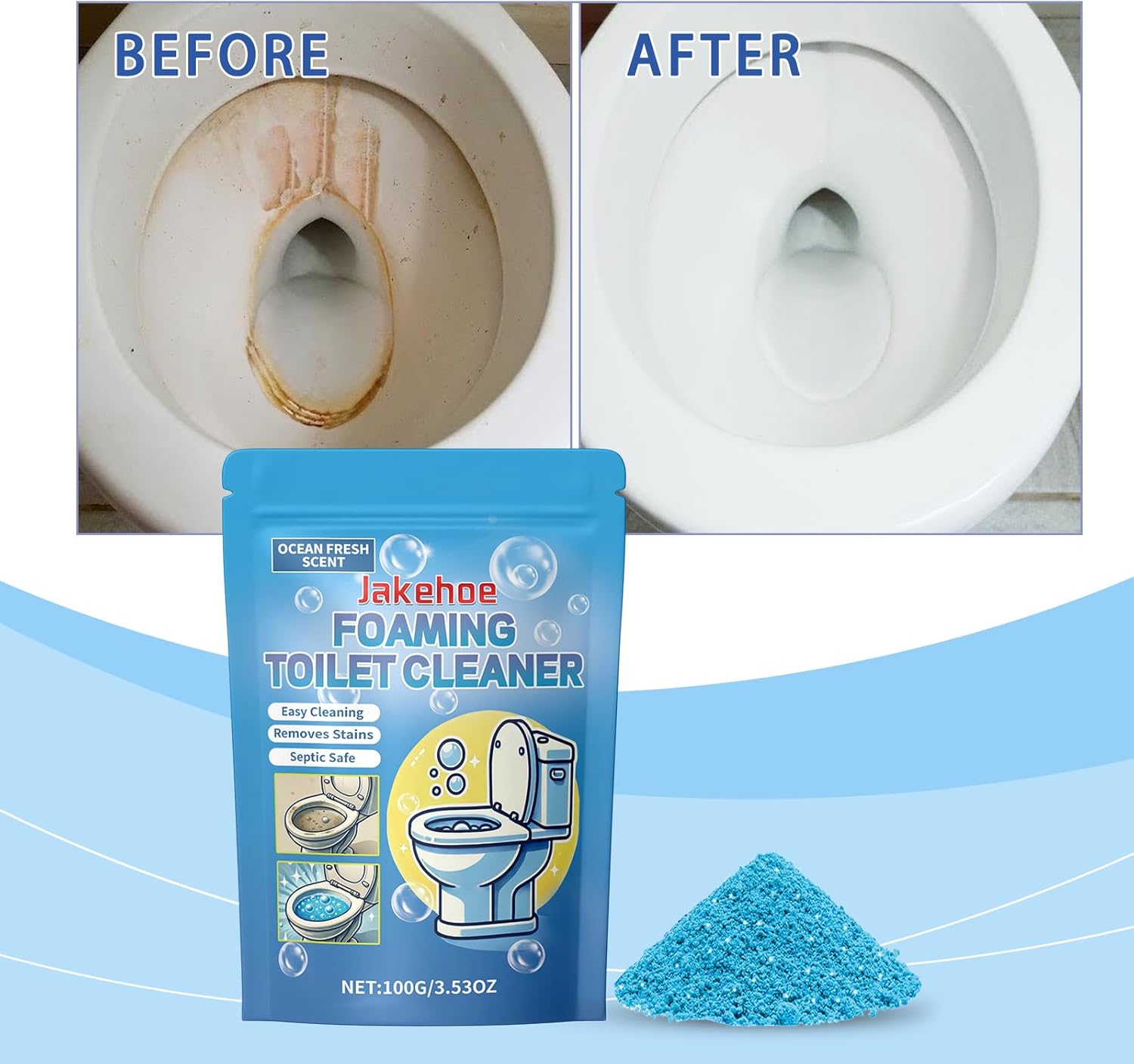 Jakehoe Foaming Toilet Cleaner Ocean Fresh Scent 353 oz