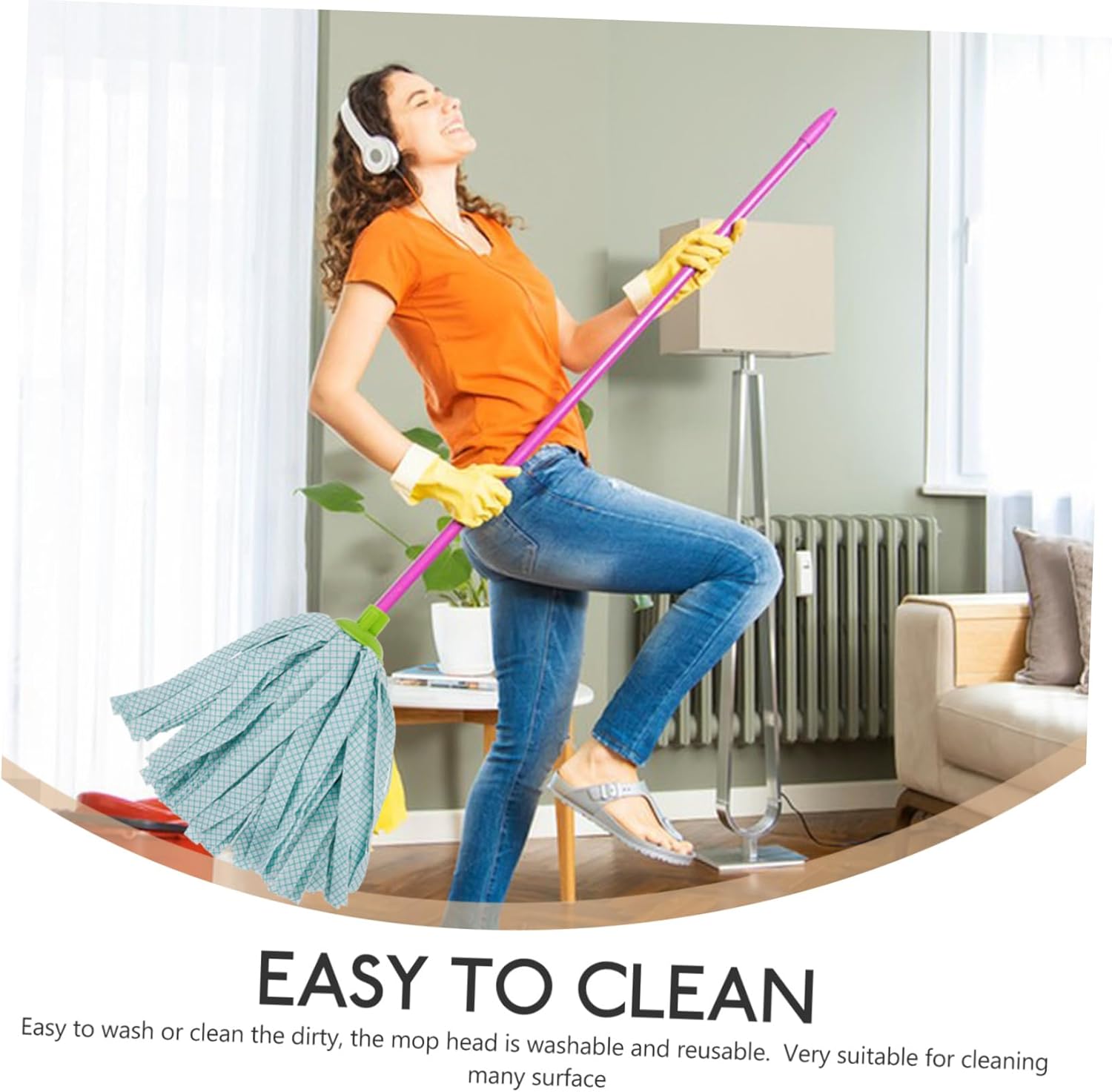 3pcs Washable Microfiber Mop Head Refills for Home Use