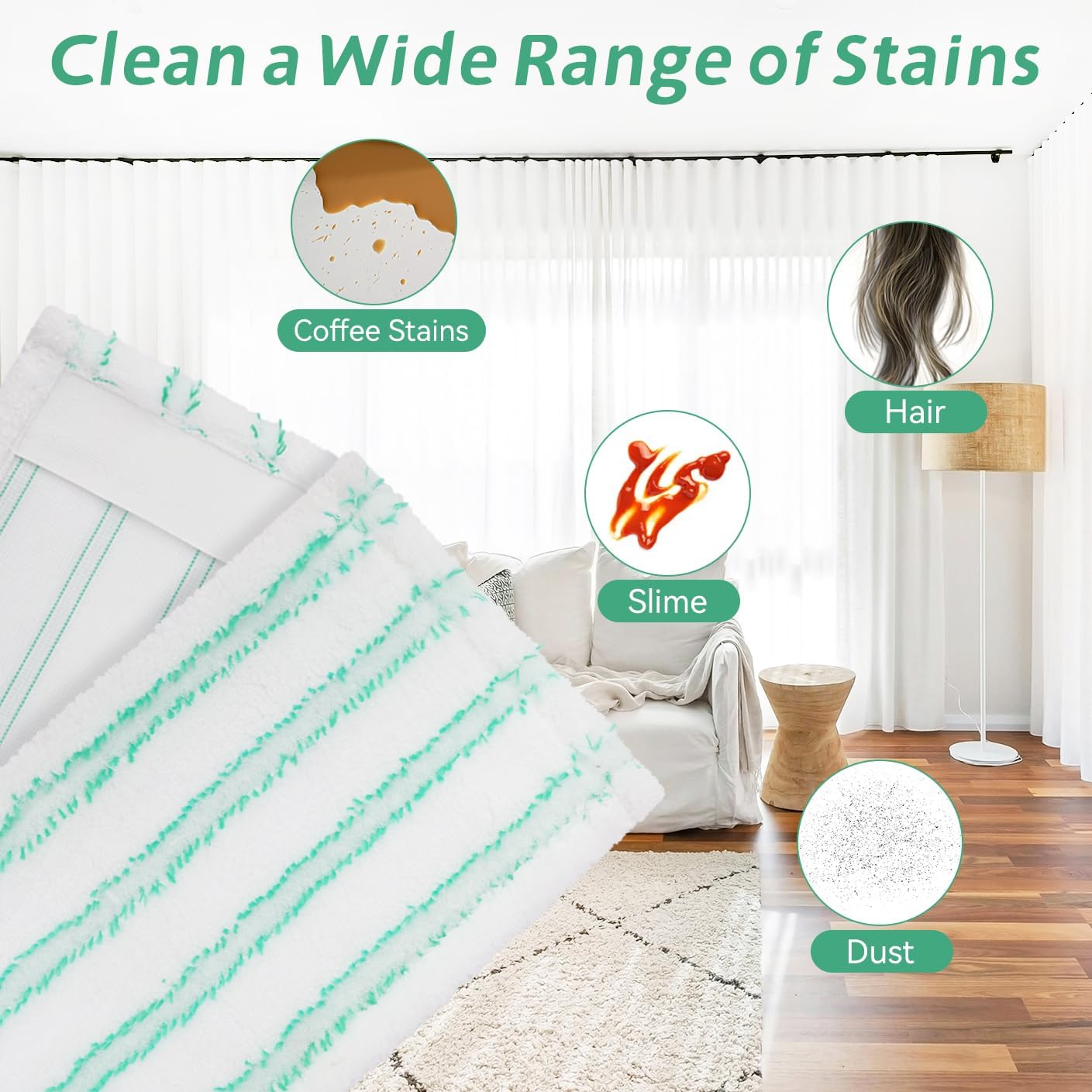 SavStor Microfiber Mop Pad Refills 6 Pack for Quick Shine Mop
