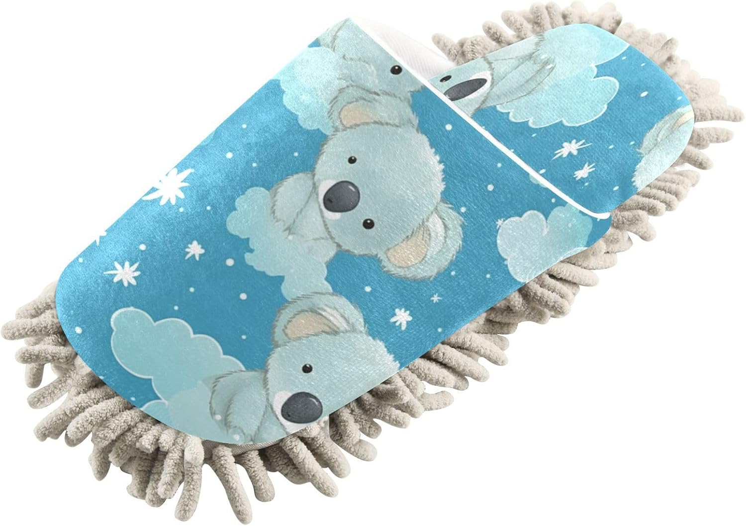 Bulletgxll Clouds and Koala Mopping Slippers - Washable Reusable