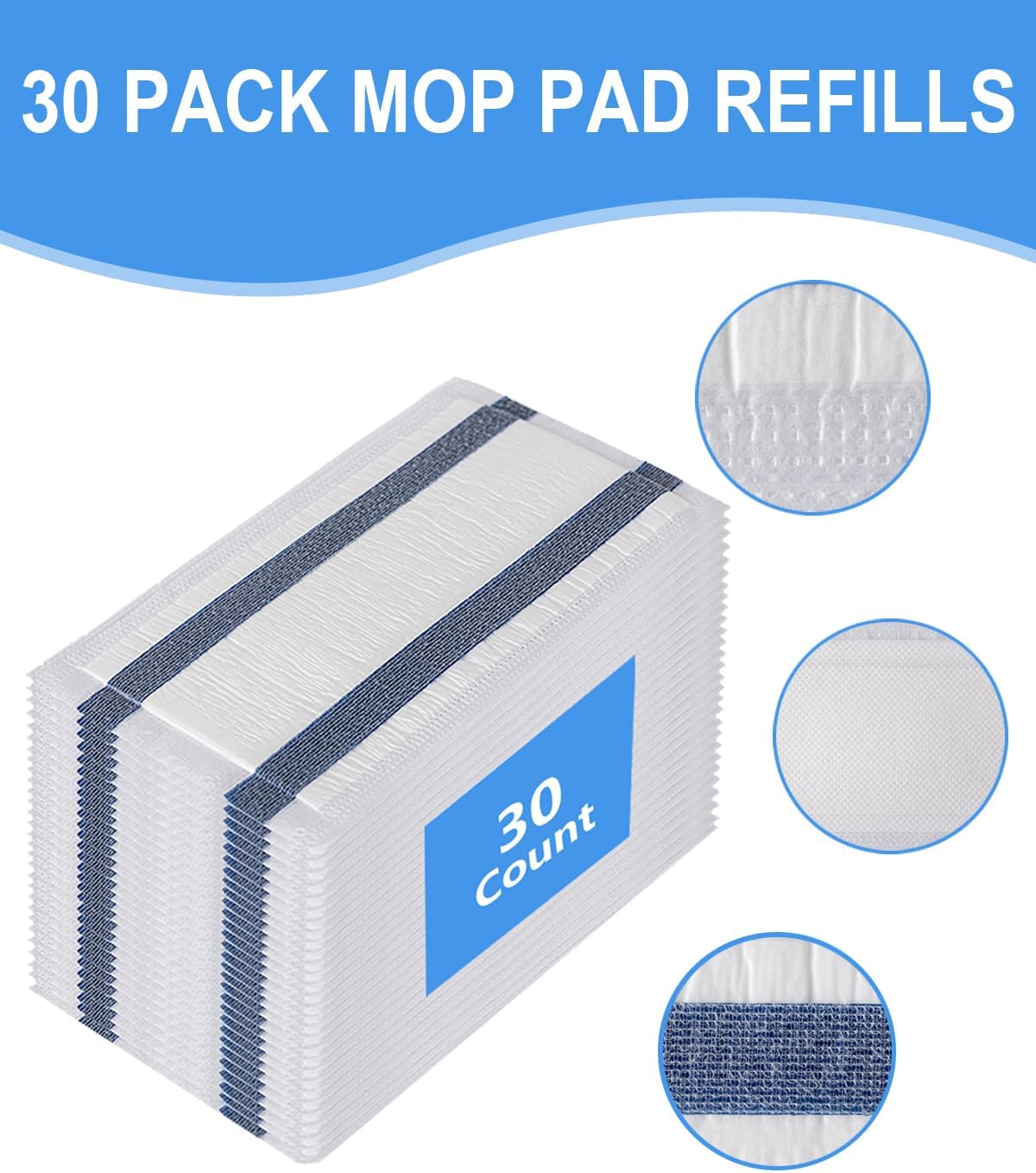 Zmerob 30 Count Swiffer WetJet Mop Pad Refills