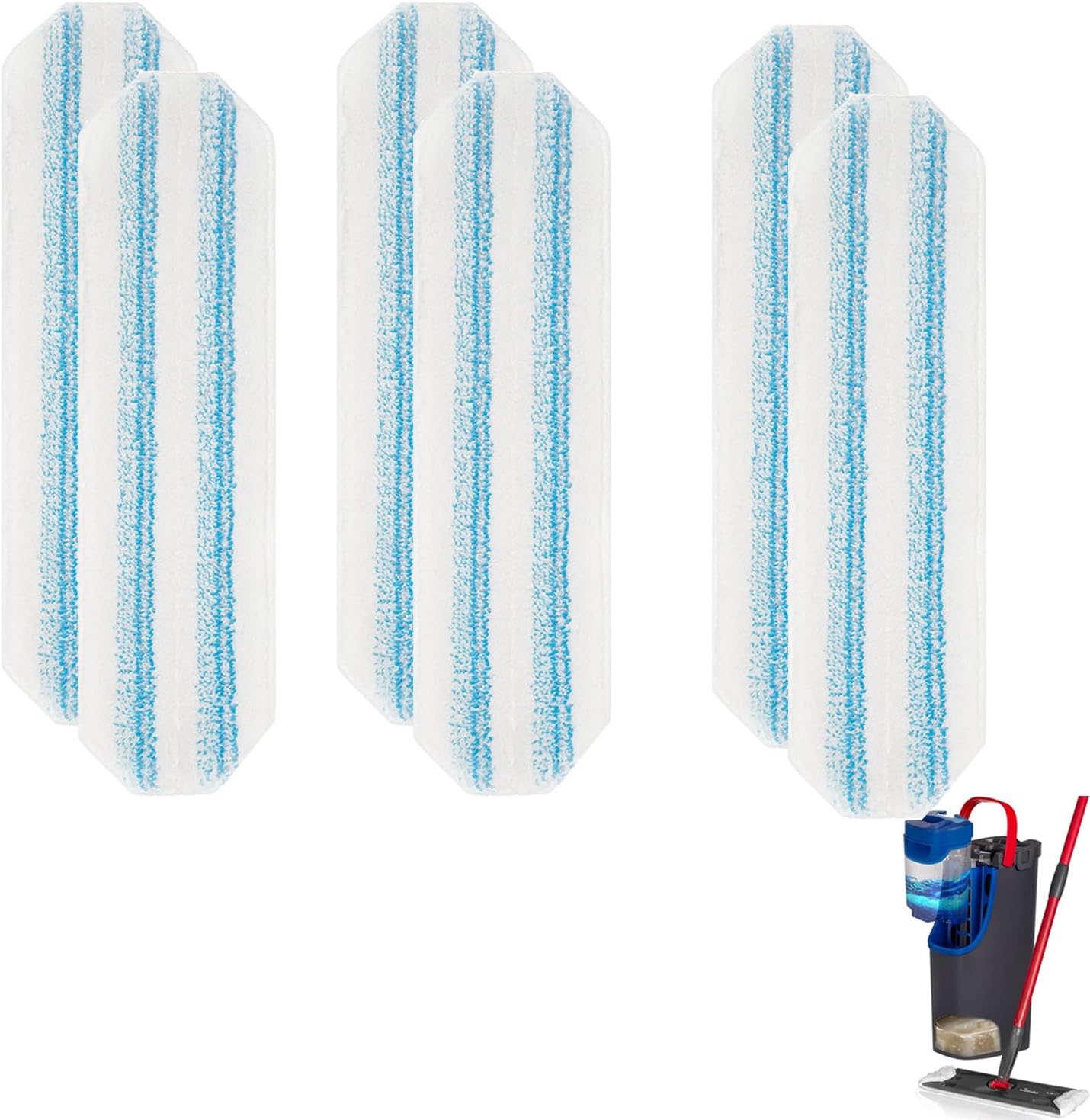 Rinakou 6 Pack Reusable Mop Pads for H2prO System