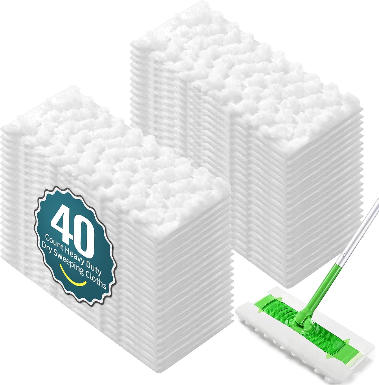 FURCIELOS 40 Count Dry Mop Pads Refills for Swiffer