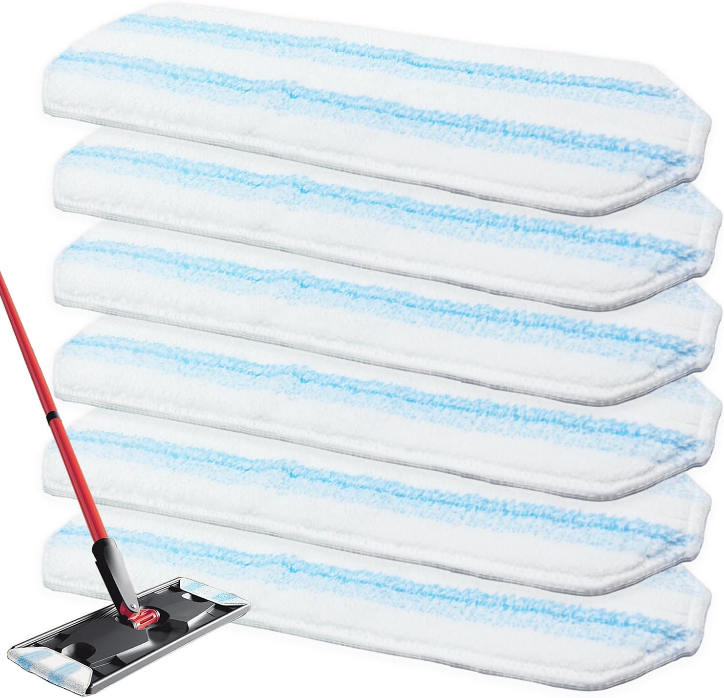 TETEPV Microfiber Mop Heads 6-Pack Reusable