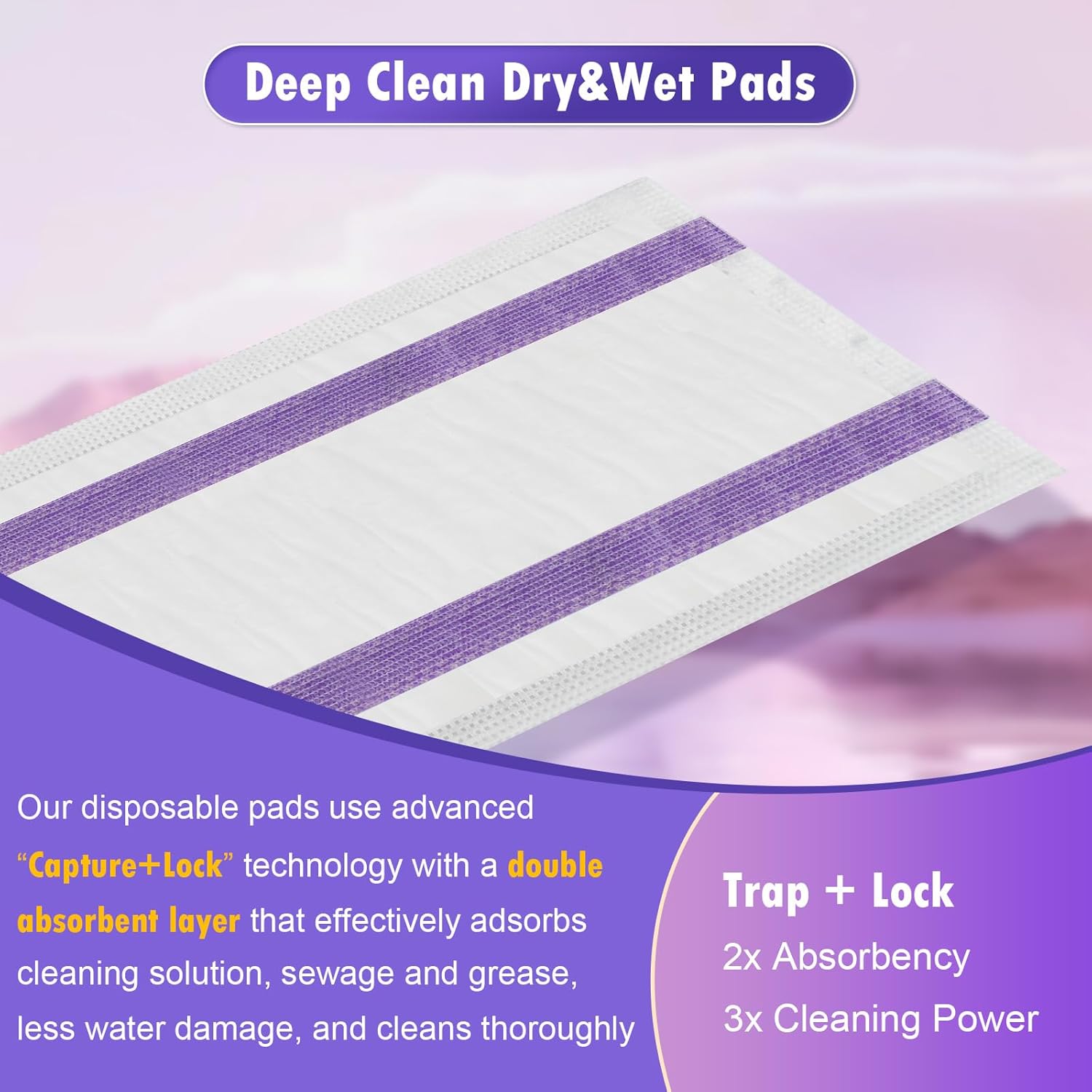 Bisenkud 24 Count WetJet Pad Refills for Swiffer Mop