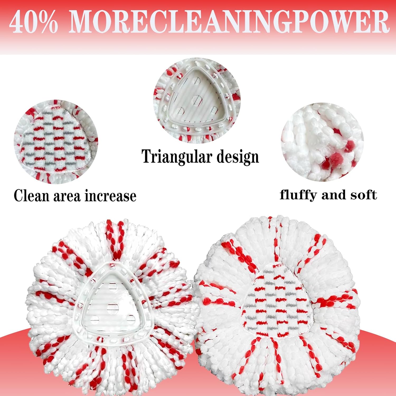 Fazlynyi 4 Pack Spin Mop Replacement Head