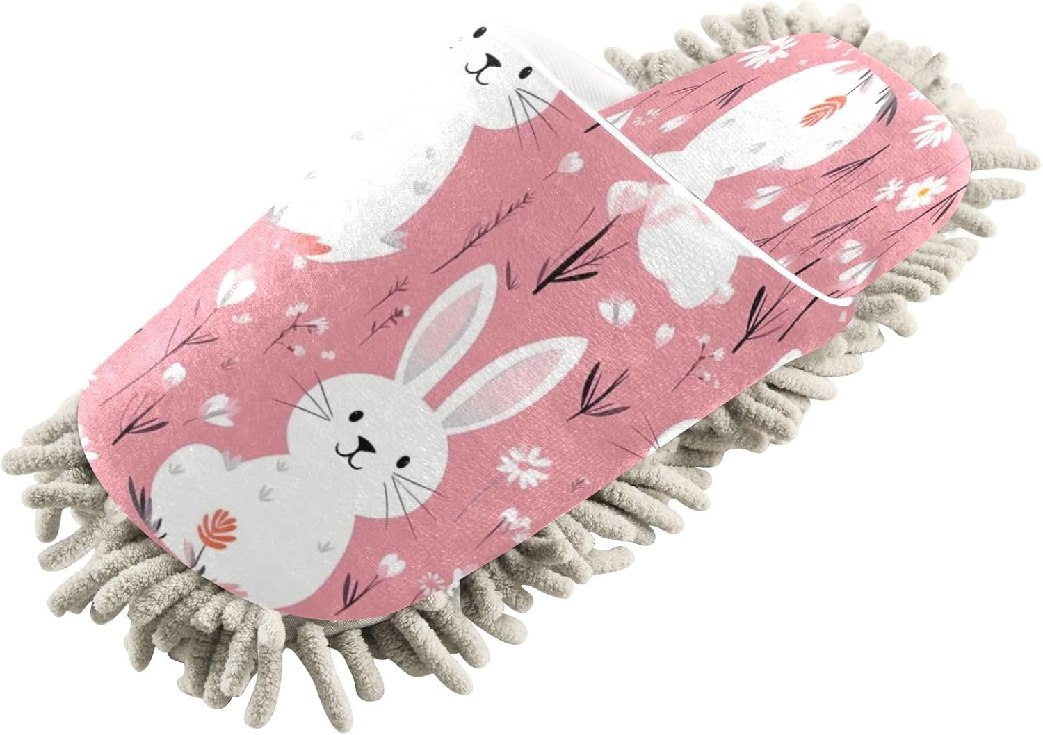 Bulletgxll Cute Rabbits Mopping Slippers Washable