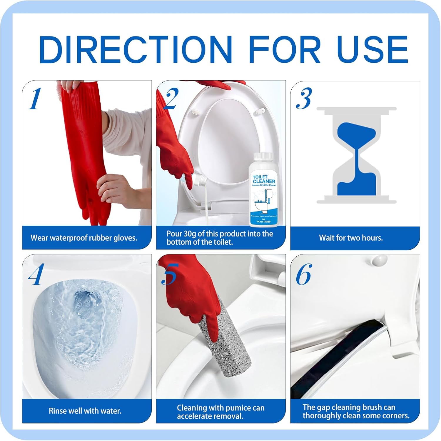 9Pcs Pumice Stone Toilet Cleaning Brush Set with Gloves and Crevice Brush