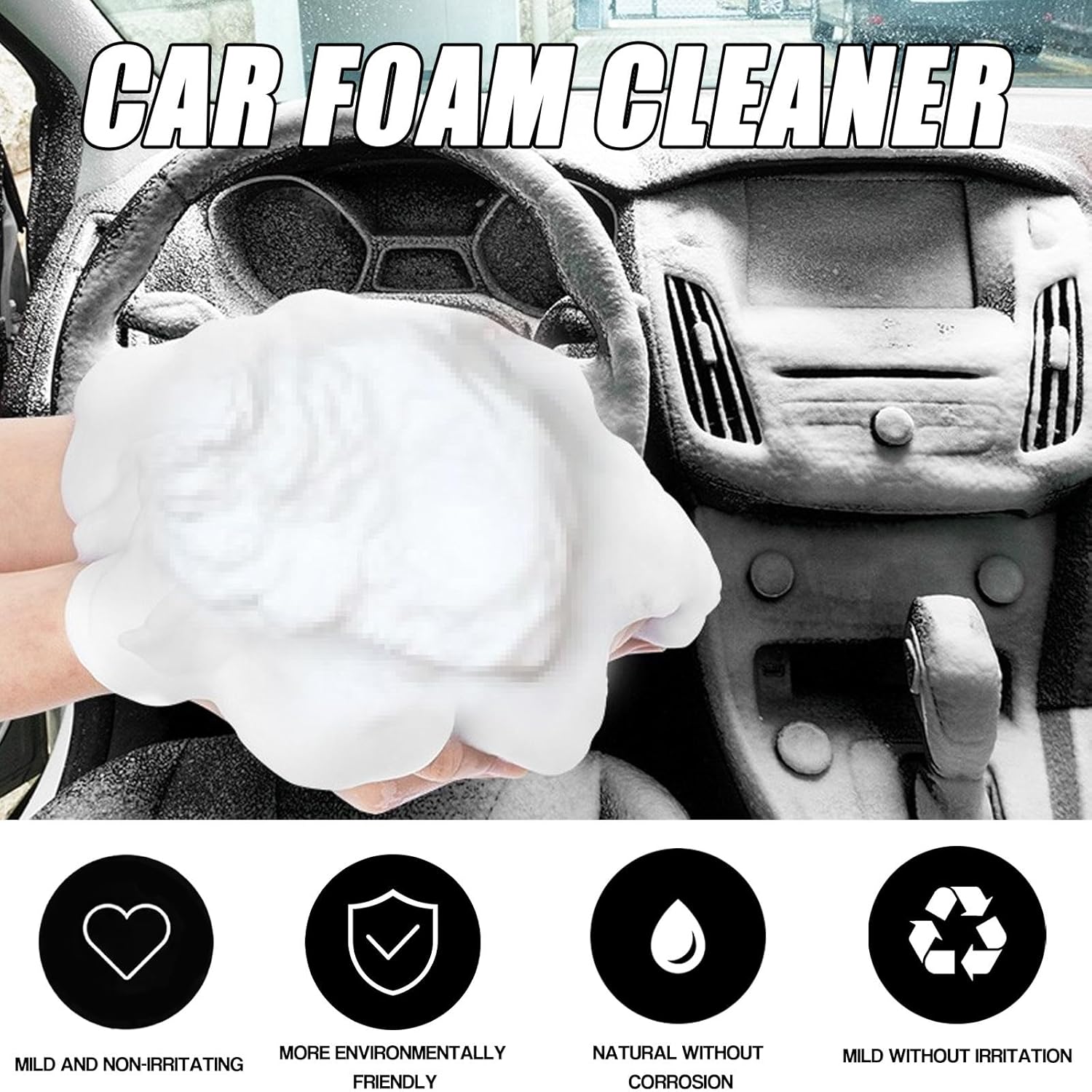Aozonyoi Peony Car Interior Foam Cleaner 4 Pack