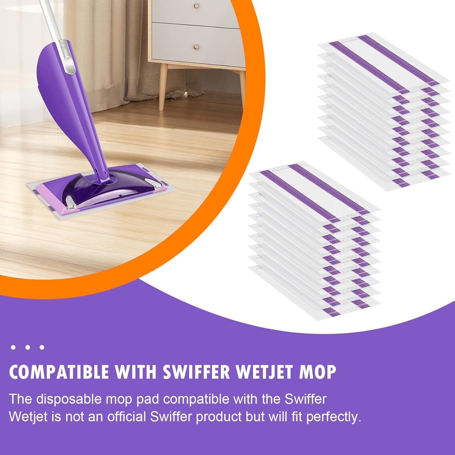 KTNAid 20 Pack Swiffer WetJet Mop Pads - Multi-Surface Compatible