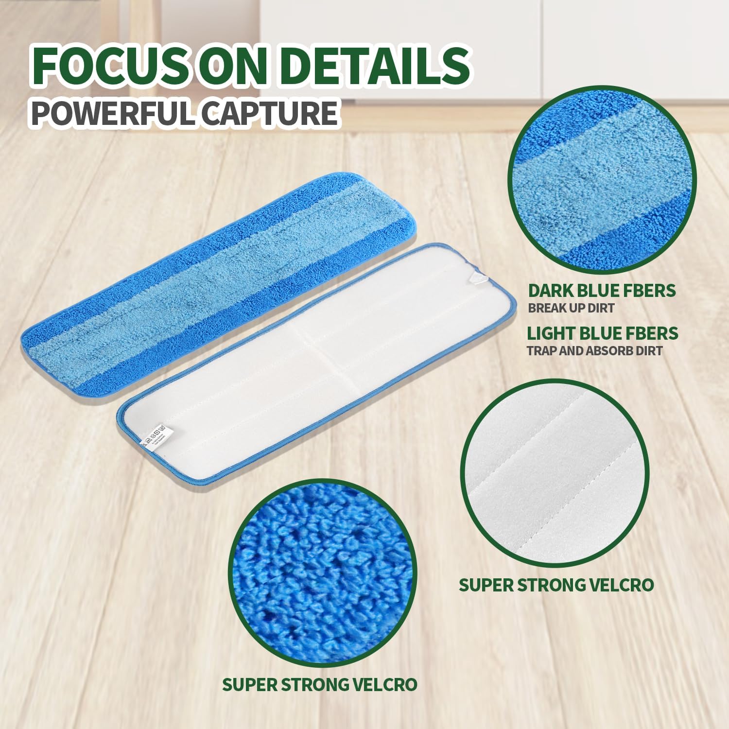 9 Pack Microfiber Mop Pads for Bona 18 Inch Mop