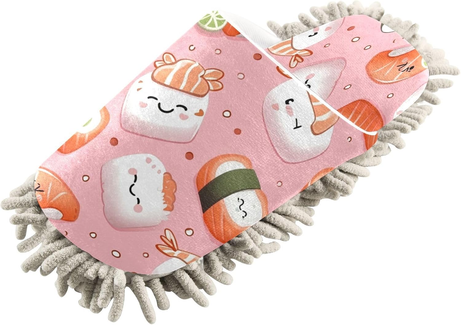 Kawaii Sushi Cleaning Slippers Mop Pad Reusable