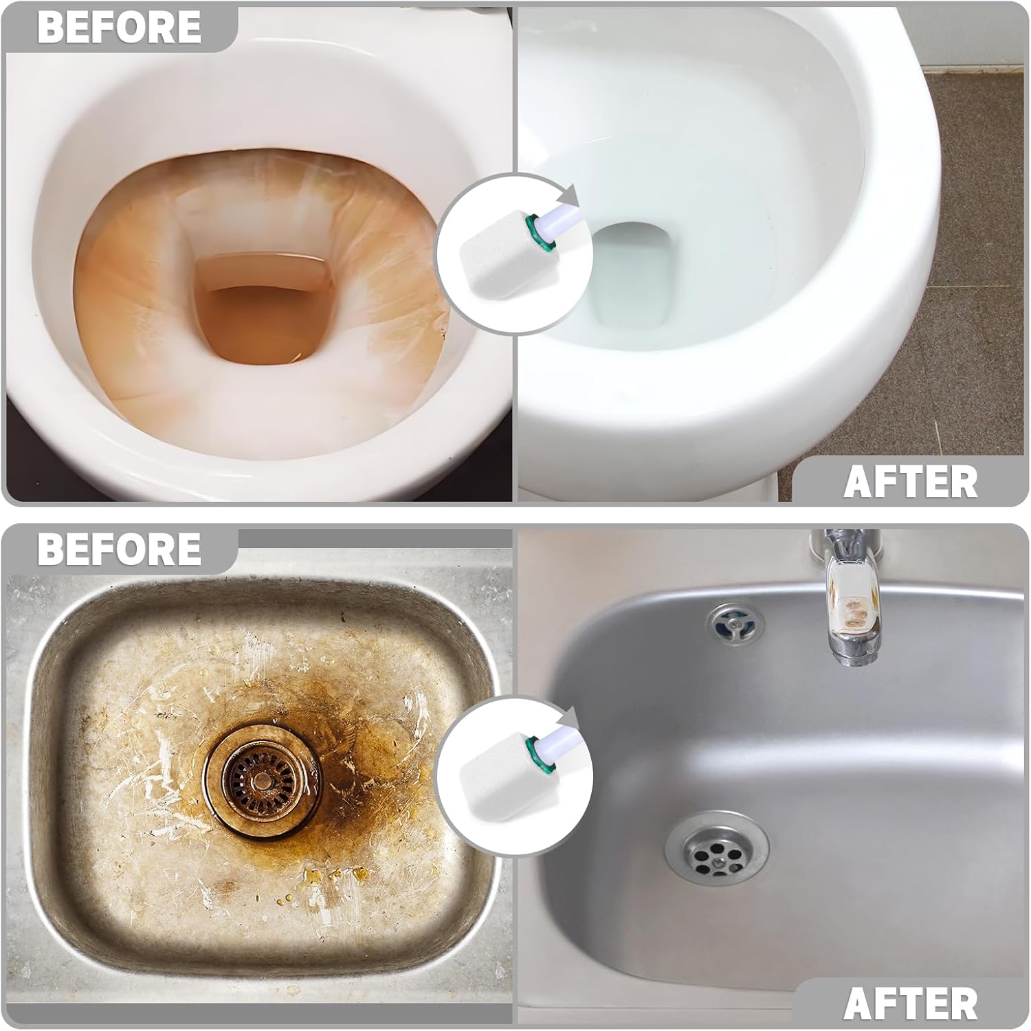 Xuelimei 12pcs Pumice Stones 2pcs Toilet Brush for Deep Cleaning