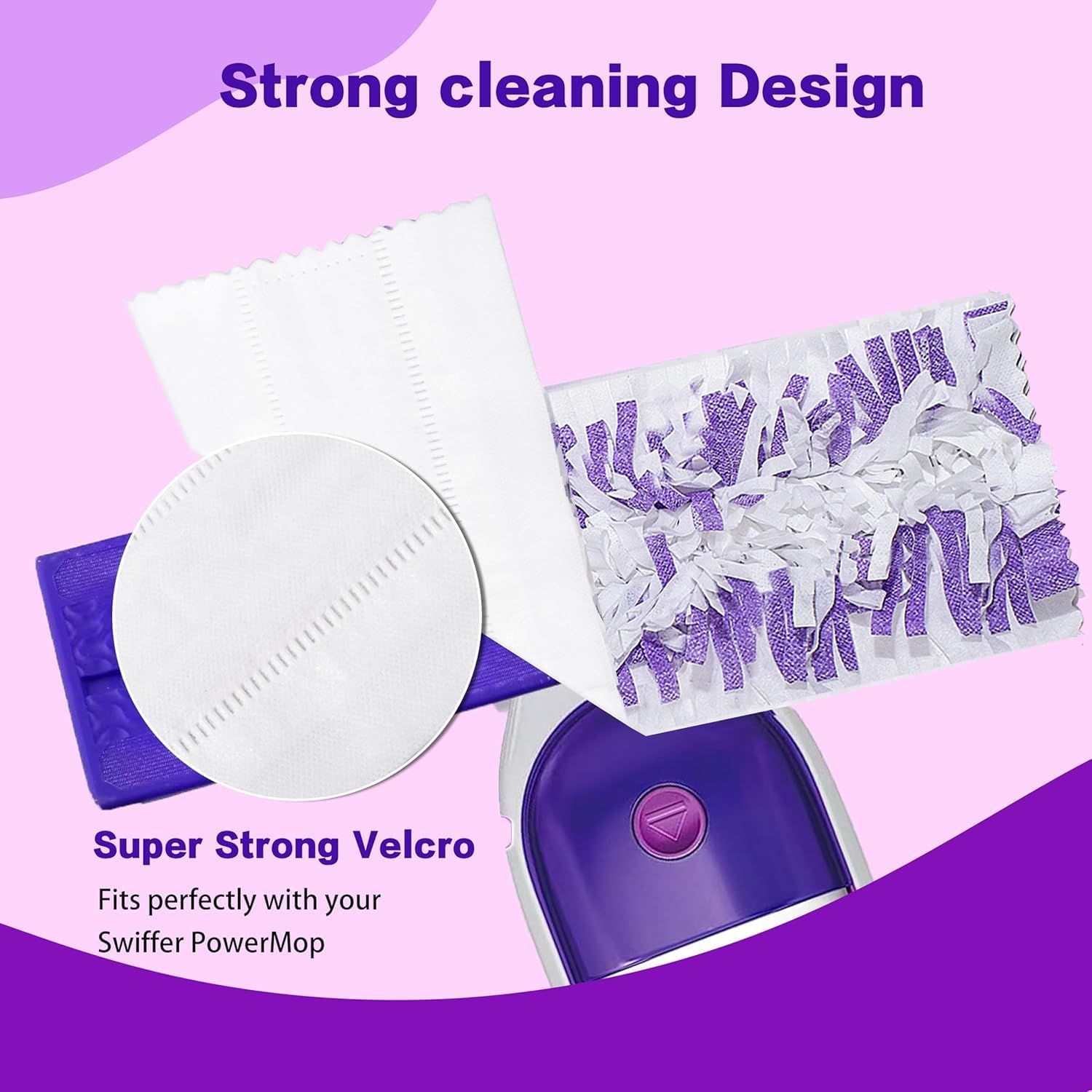 AWAYDD Disposable Mopping Pad Refills for PowerMop 25 Count Purple